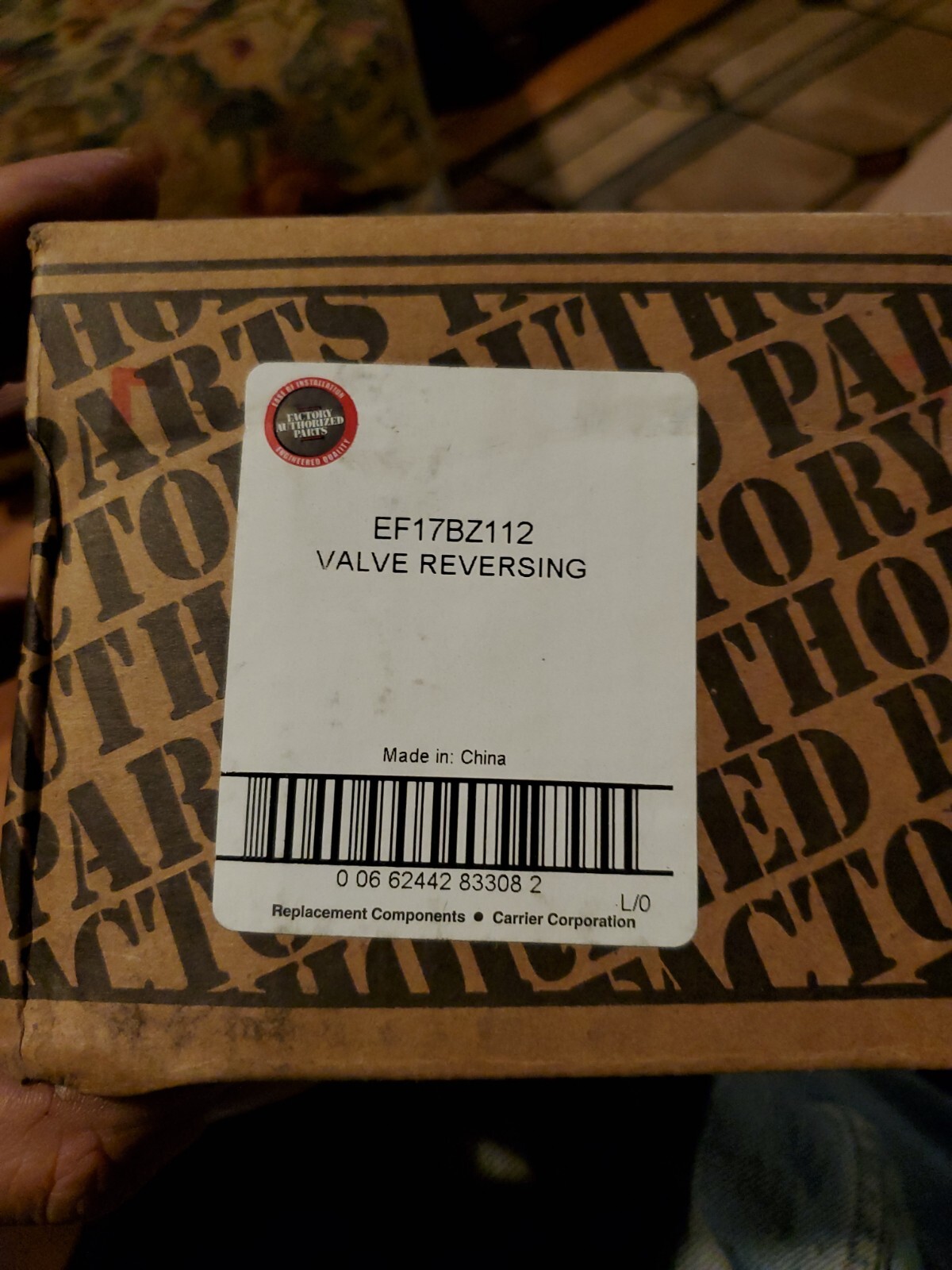 CARRIER BRYANT  REVERSING VALVE EF17BZ 112  NEW