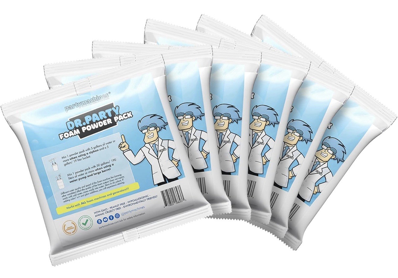 Dr Party Foam Powder (6 Packs) Up to 700 Gal of Bubble Party Fun for Backyard 💭