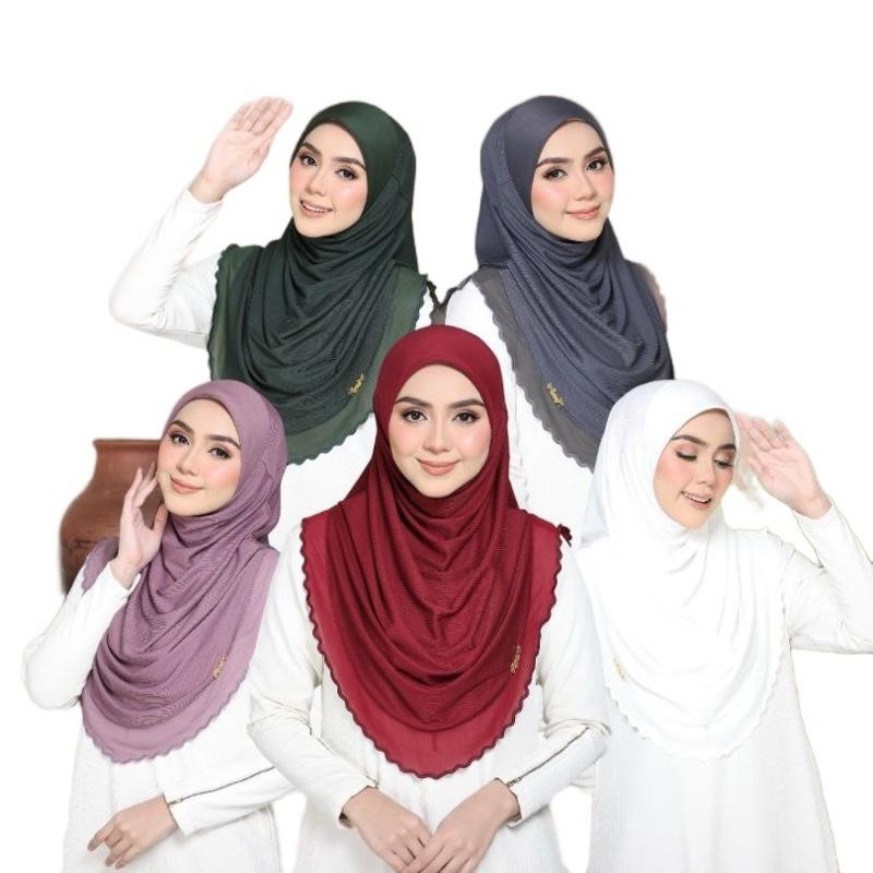 Layered instant Ironless cotton ribbed hijab in multiple colors perfect for any