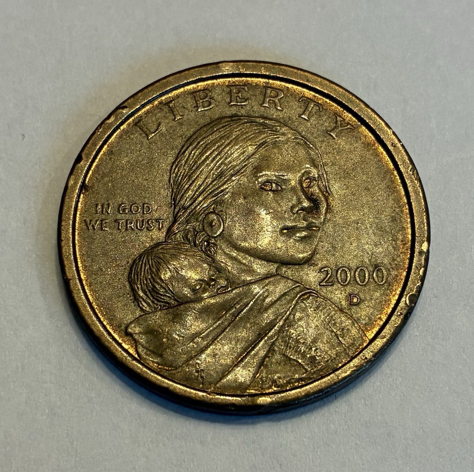 2000 D Sacagawea Native American Bronze Business Strike Dollar Coin