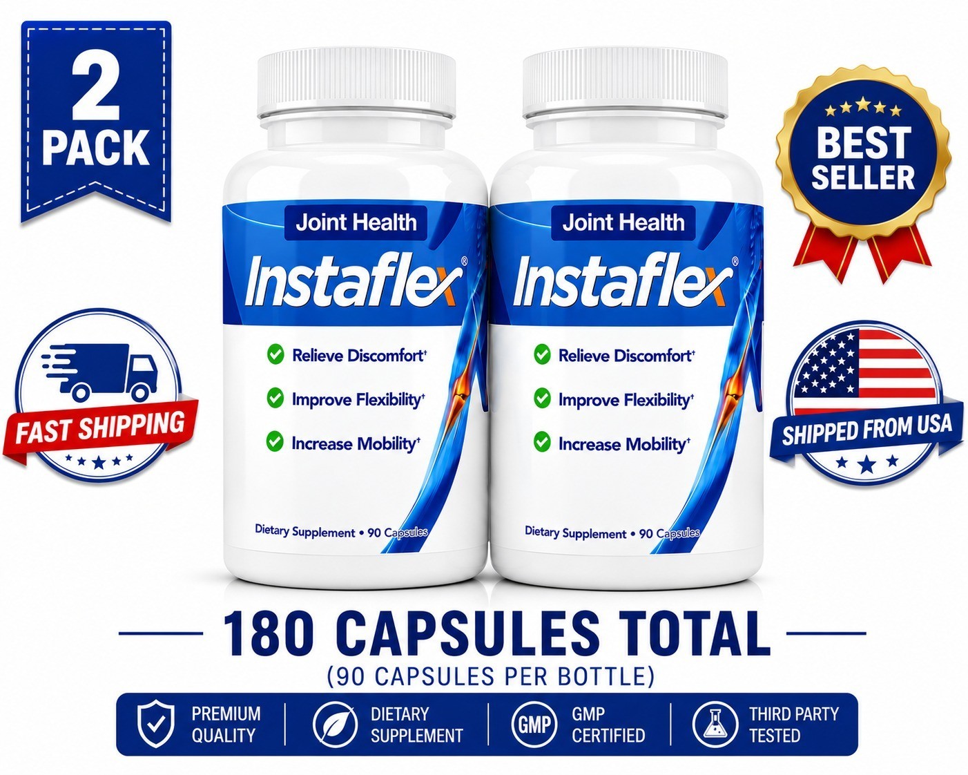 Instaflex Joint Support Dietary Supplement - 90 Capsules (Pack of 2)