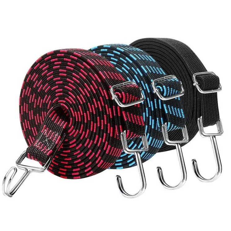 1PC Motorcycle Elastic Luggage Rope with Hooks: Heavy-Duty Tie Down Strap - NEW