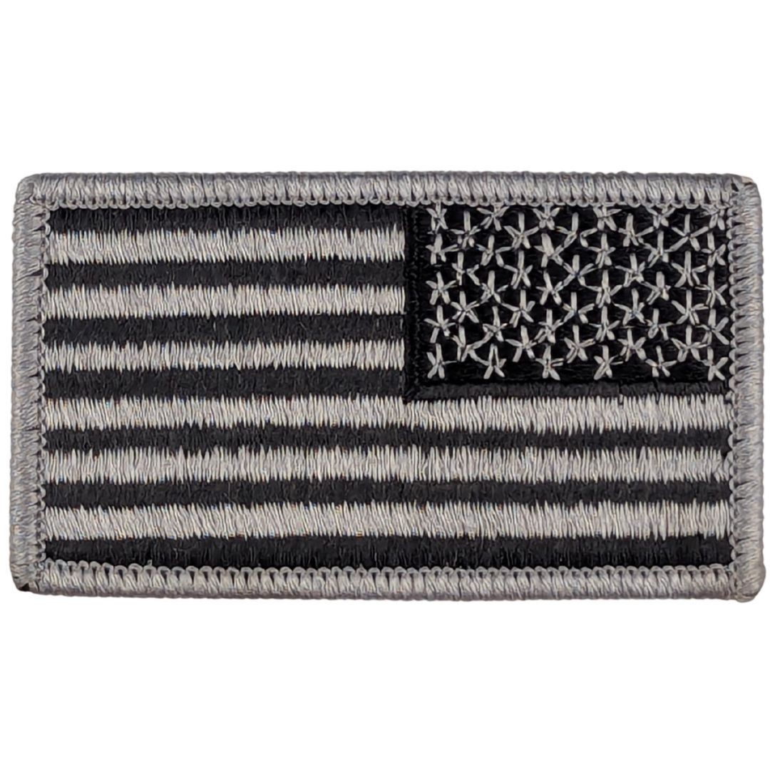 Reverse American Flag Patch - Subdued Black and Grey - Sew-On Tactical Patch