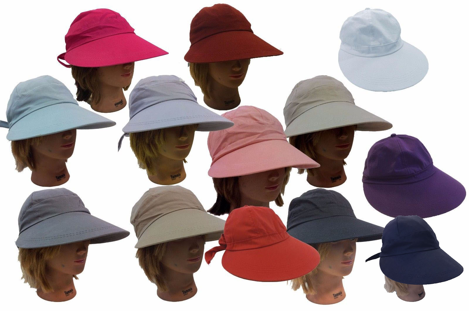 Ladies Women Fashion Large Visor Wide Brim Sun UV Protect 100% Cotton Cover Hat