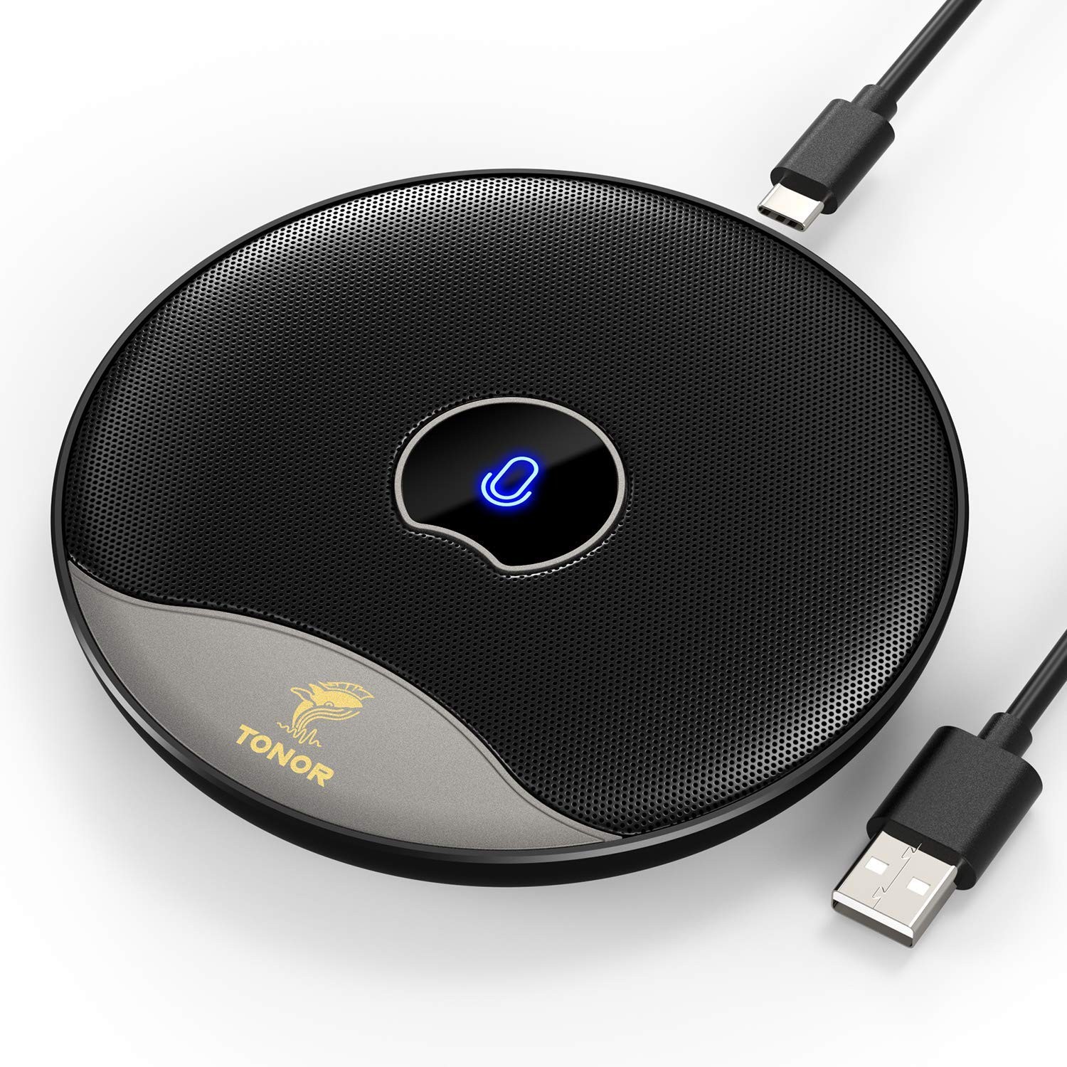 USB Conference Microphone, 360° Omnidirectional PC Computer Condenser Mic wit...