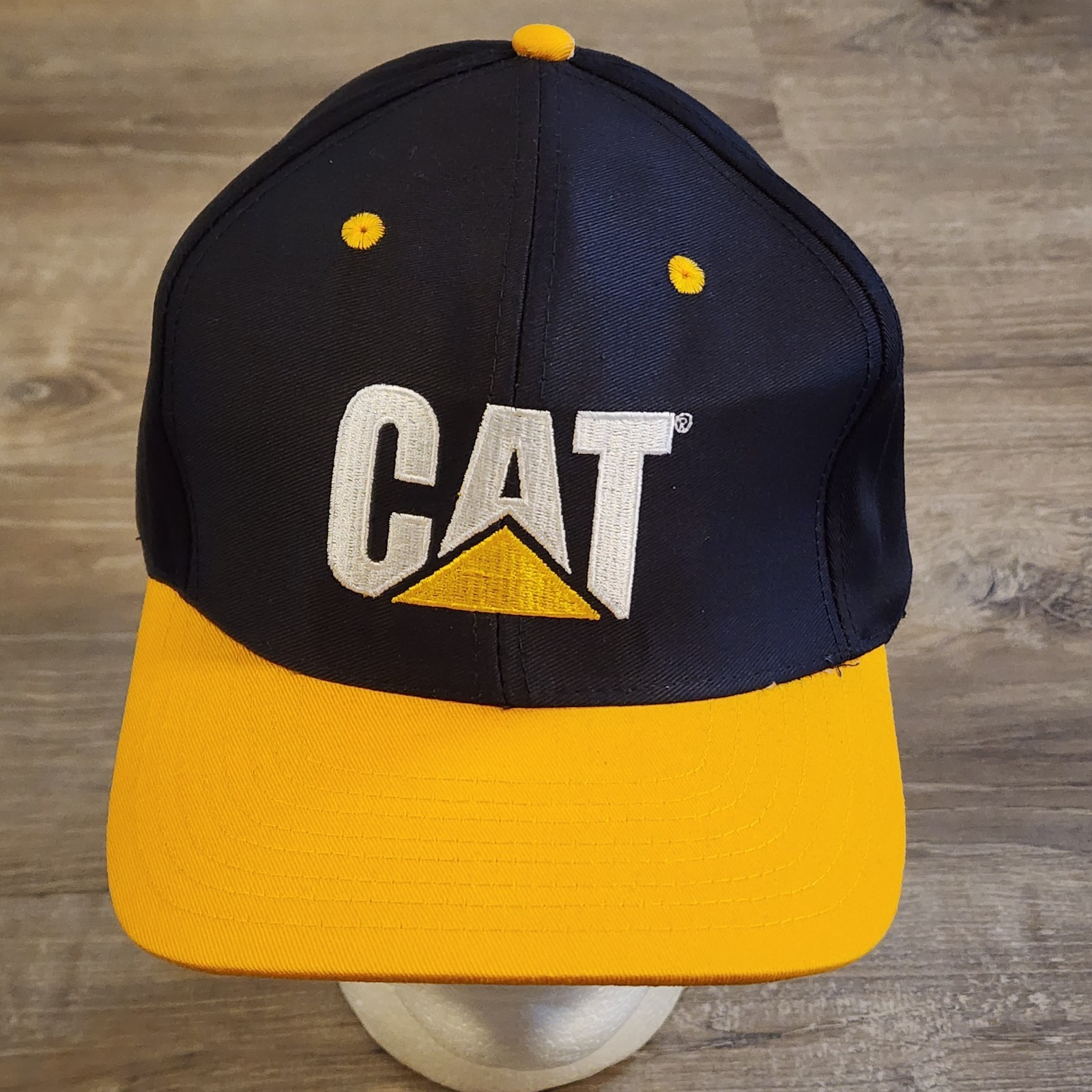 CAT Caterpillar Snapback Hat Company Logo Cap Yellow And Black