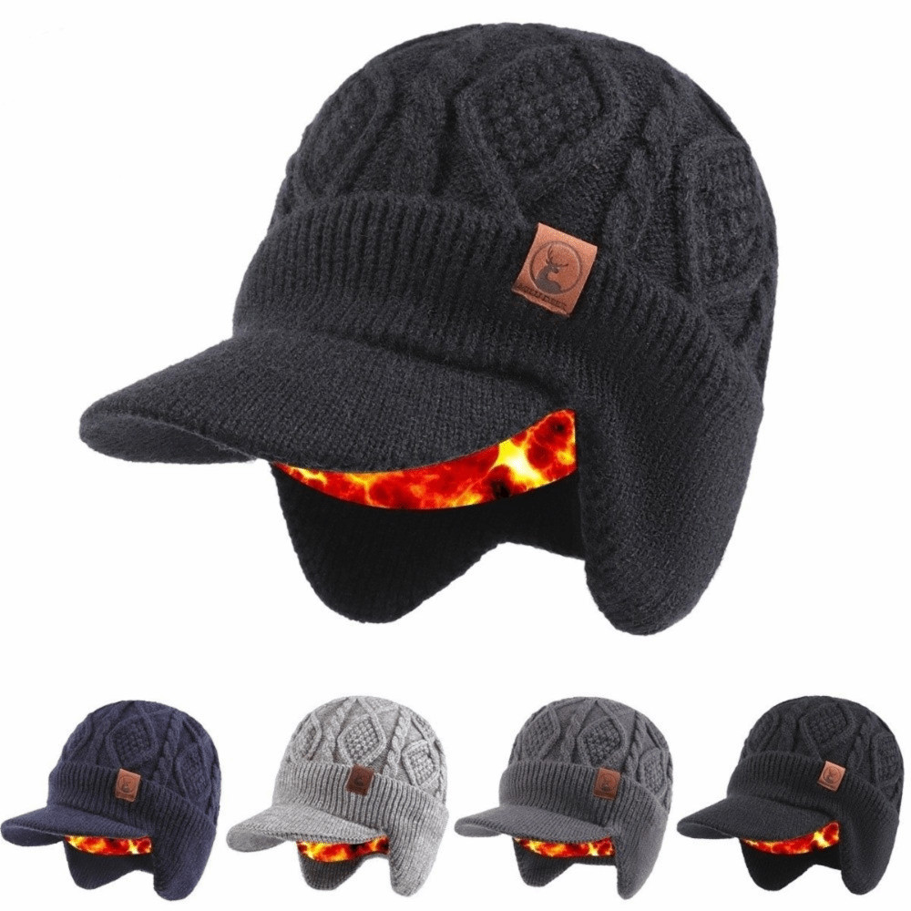 Unisex Plush Fur Lined Winter Trapper Hat Earflaps Warm Ski Beanie Cap Thick UK