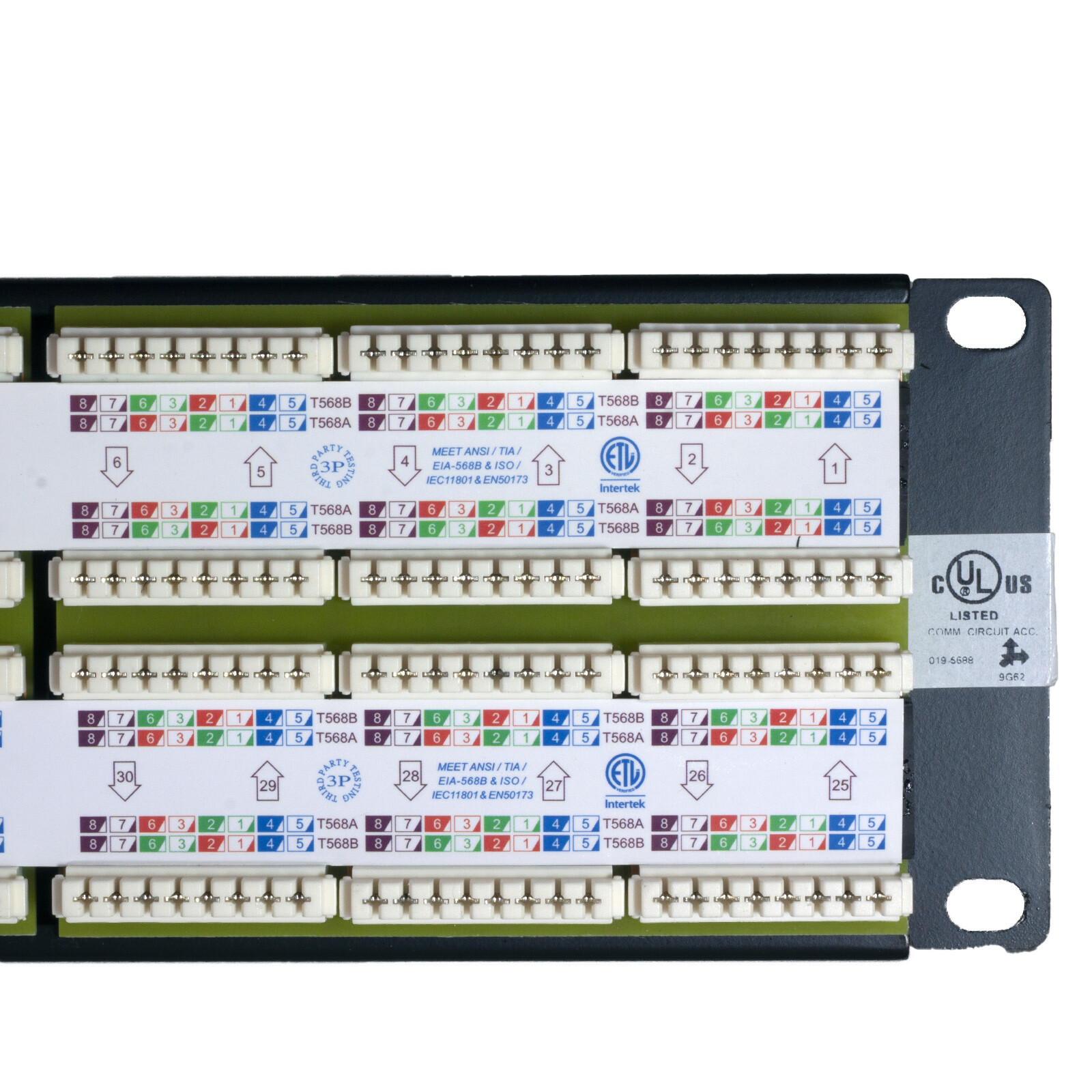 48 Port Cat5e Patch Panel UL Ethernet 50u Higher Gold Content Faster Speed