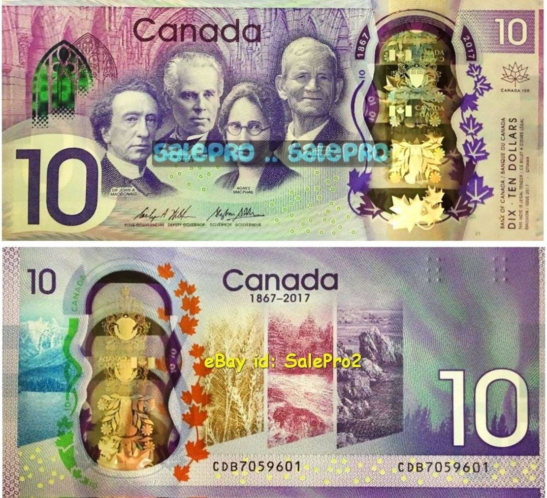 CANADA 2017 LIMITED EDITION POLYMER HOLO PREFIX CDB $10 DOLLAR NEW BANKNOTE UNC