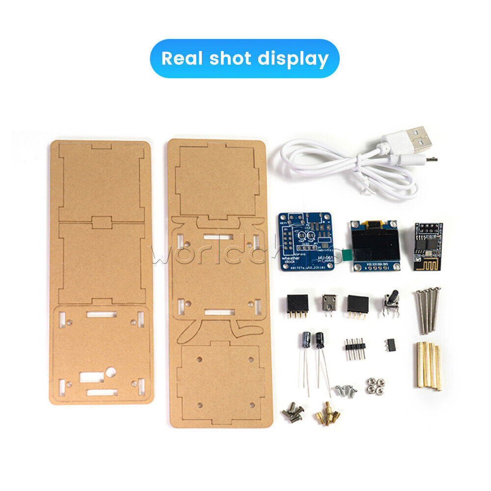 ESP8266 DIY Electronic Kit OLED Display Mini Clock + Shell DIY Soldering Project