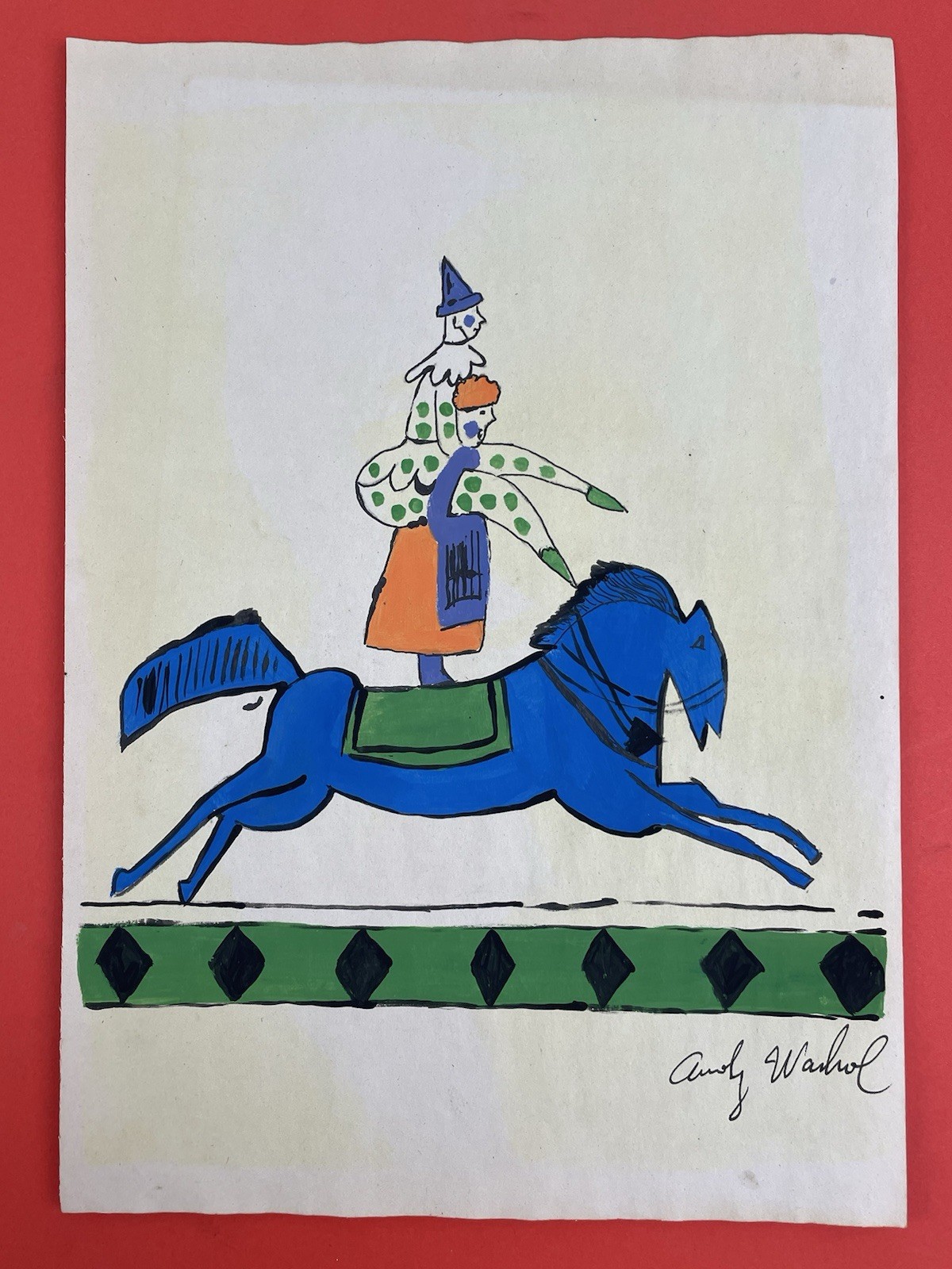 Andy Warhol (Handmade) Drawing mixed media on paper signed & stamped