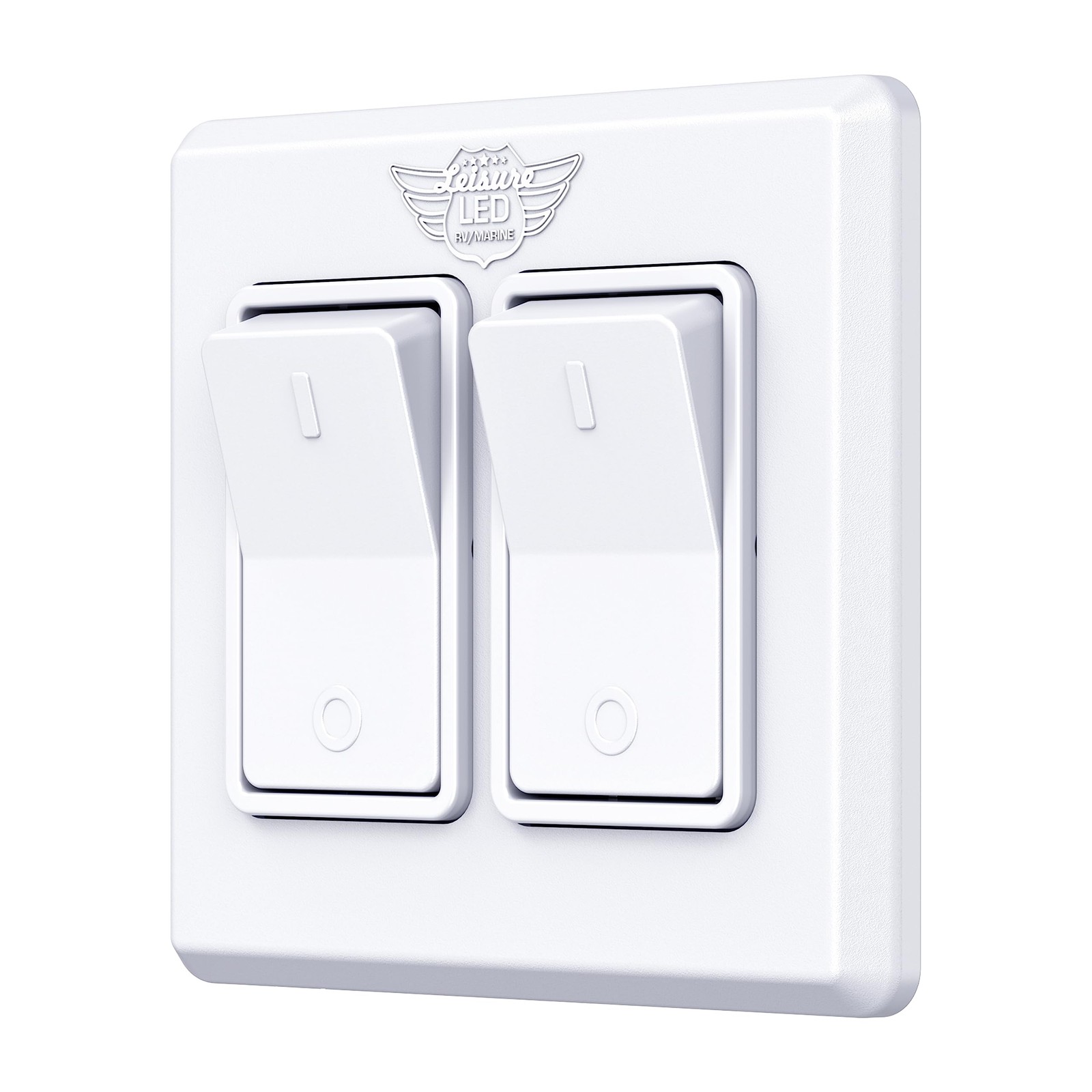 Leisure LED Modern Double SPST On-Off Switch with Bezel, 12-Volt, for RV, Tra...