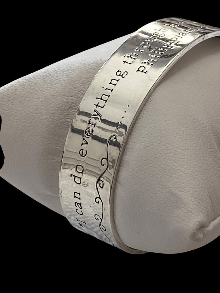 Scripture Bracelet Cuff Silver Plated