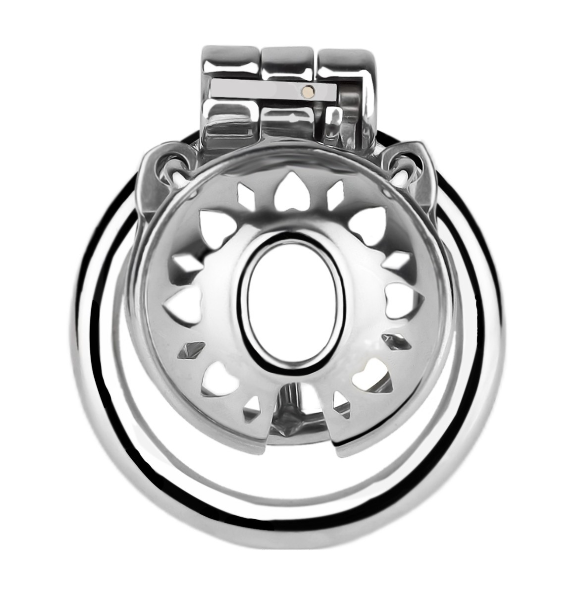 Metal Chastity Device for Men Ventilated Designed Cage with Lockable Ring SM