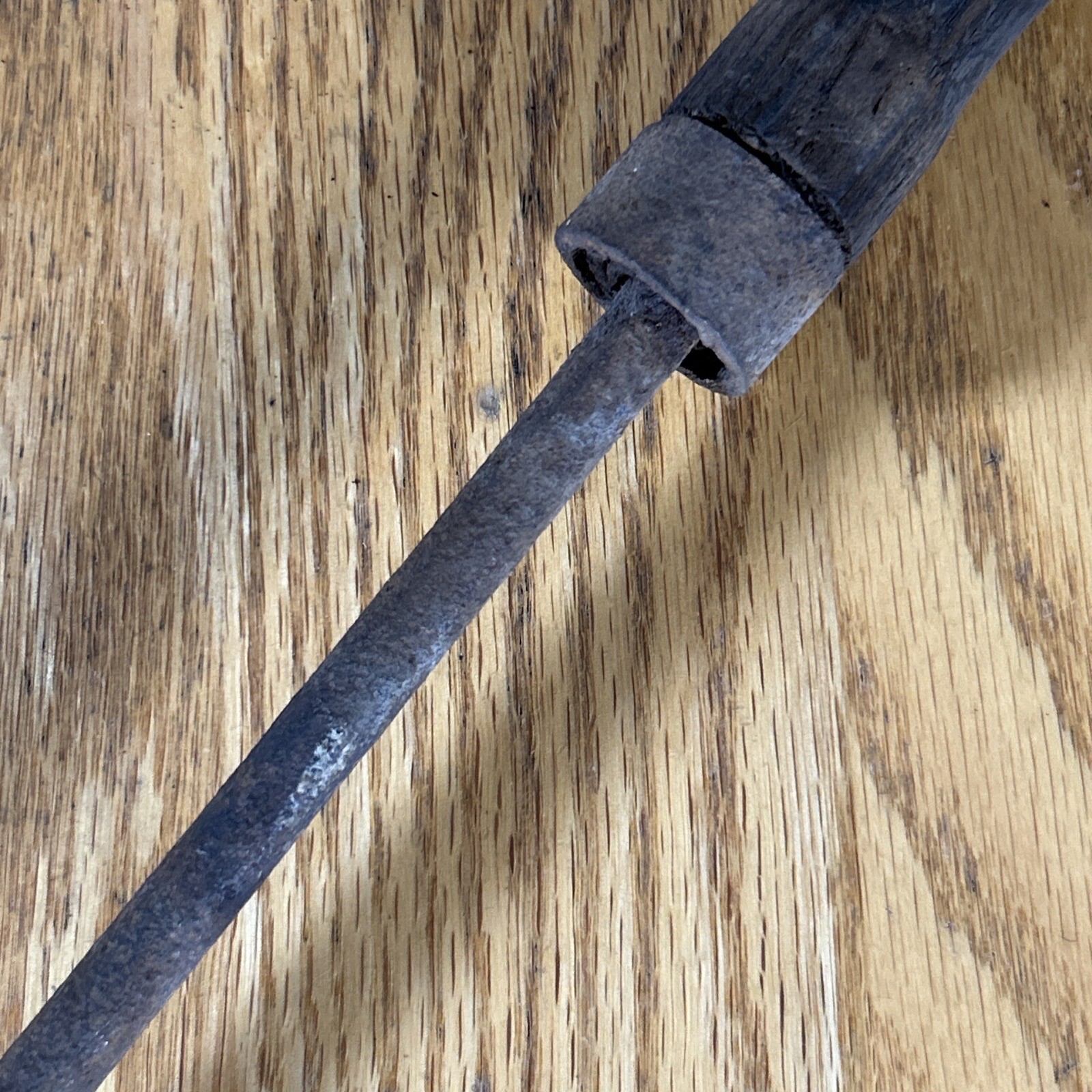 Antique Copper Soldering Iron 15.5" Long Wood Handle Blacksmith Metal Work USA