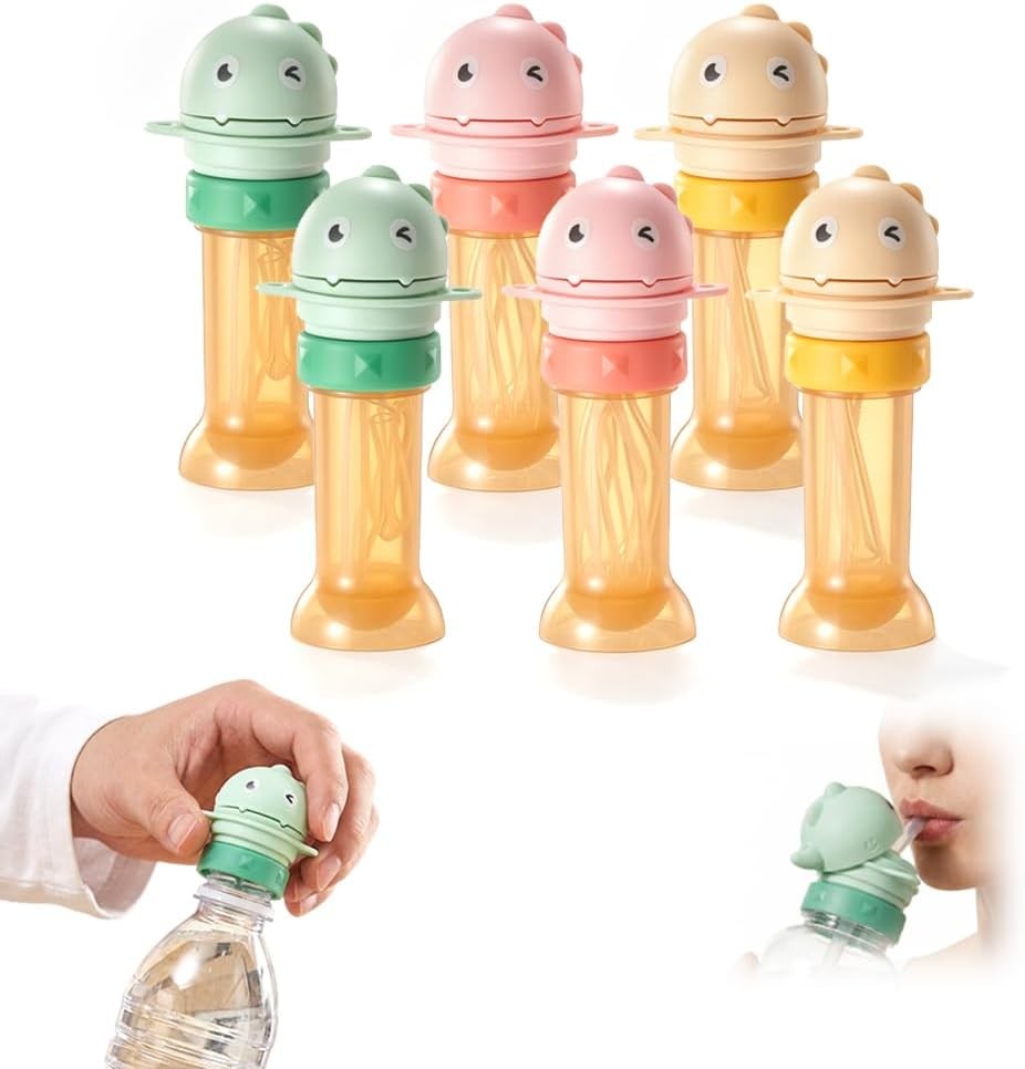 Water Bottle Spout Conversion Cap with Straw, Beverage Water Bottle Straw Lid