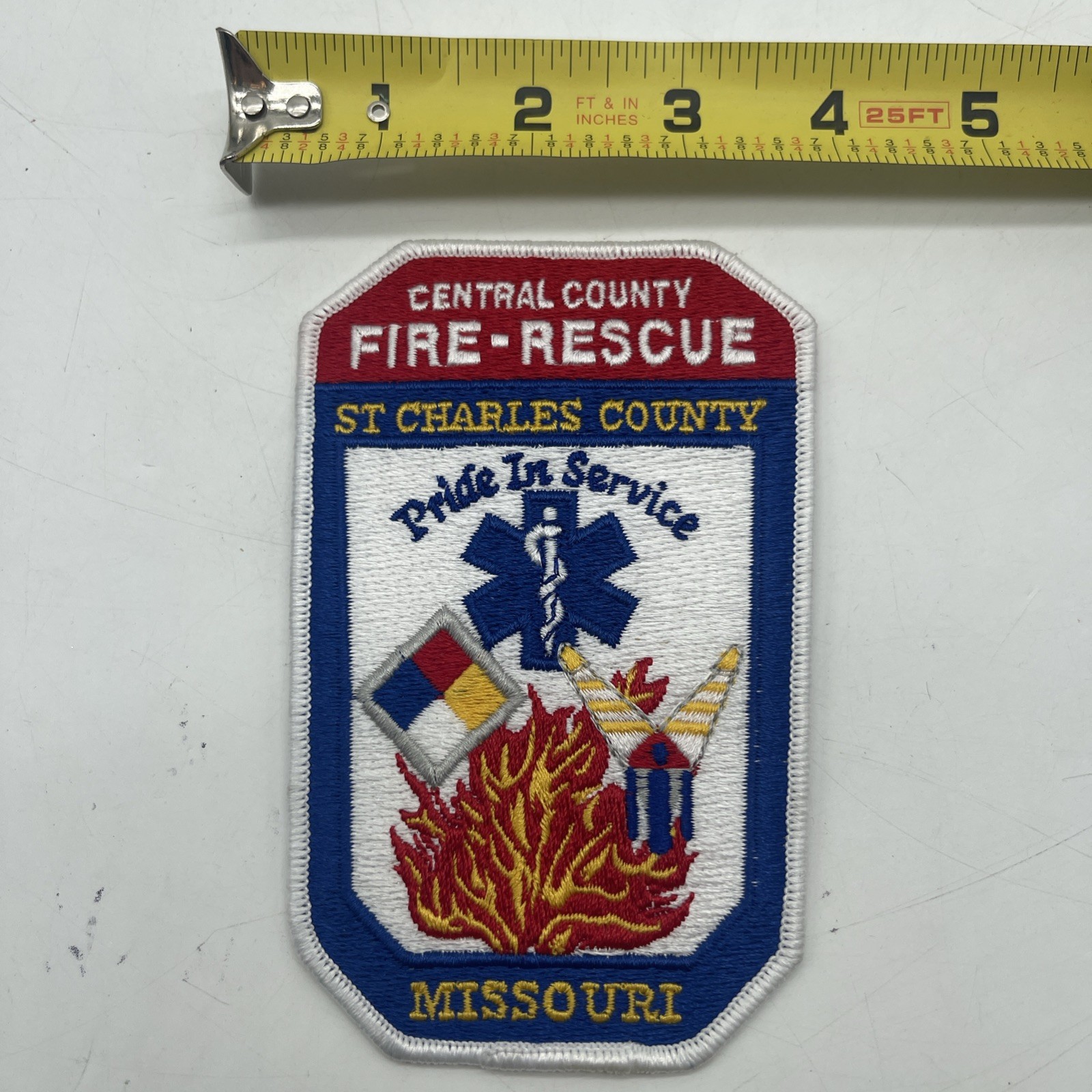 St Charles County Missouri Fire Rescue Patch Central County ~3.5”x5”