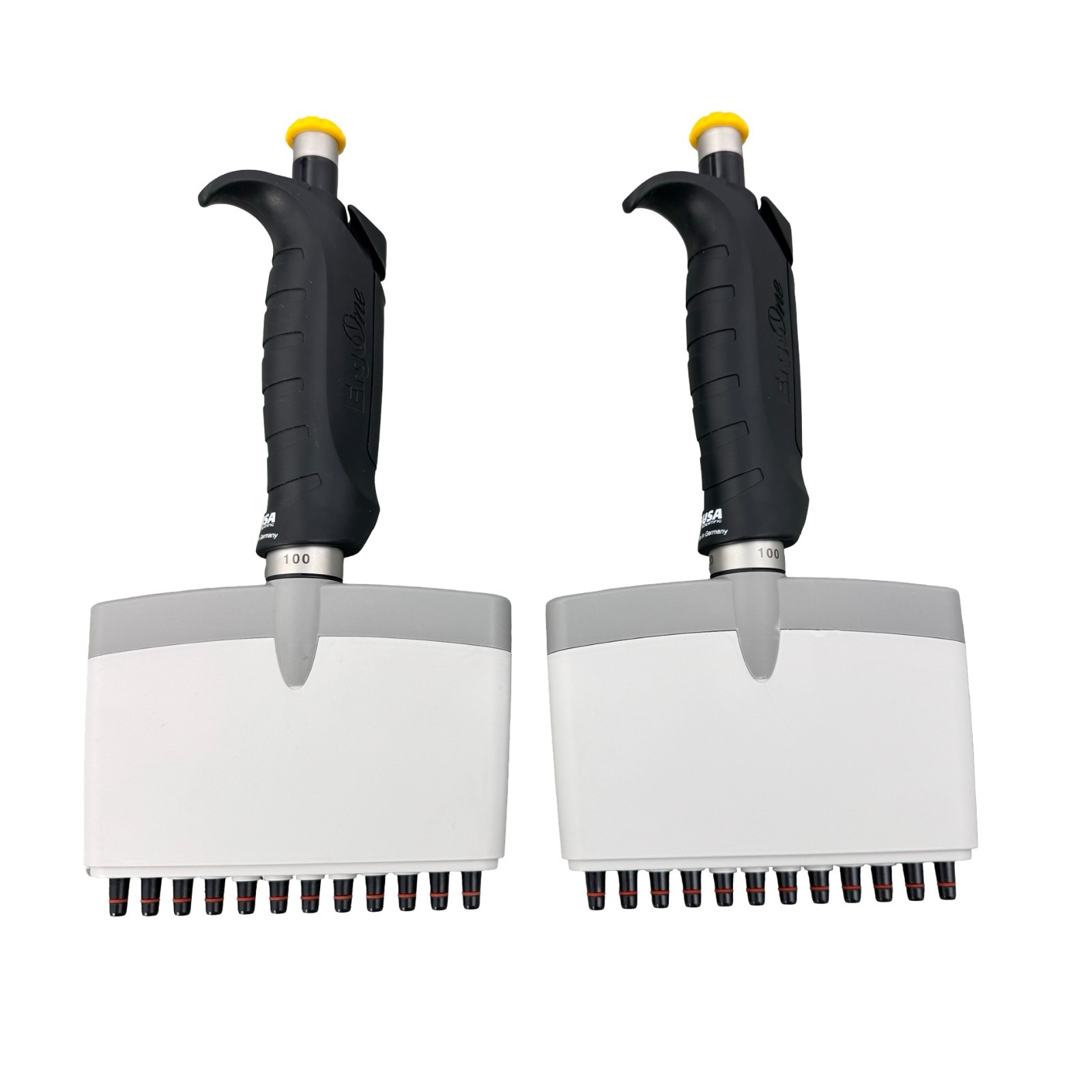 Lot of 2 USA Scientific ErgOne 12-Channel Multichannel Pipette 10-100µL