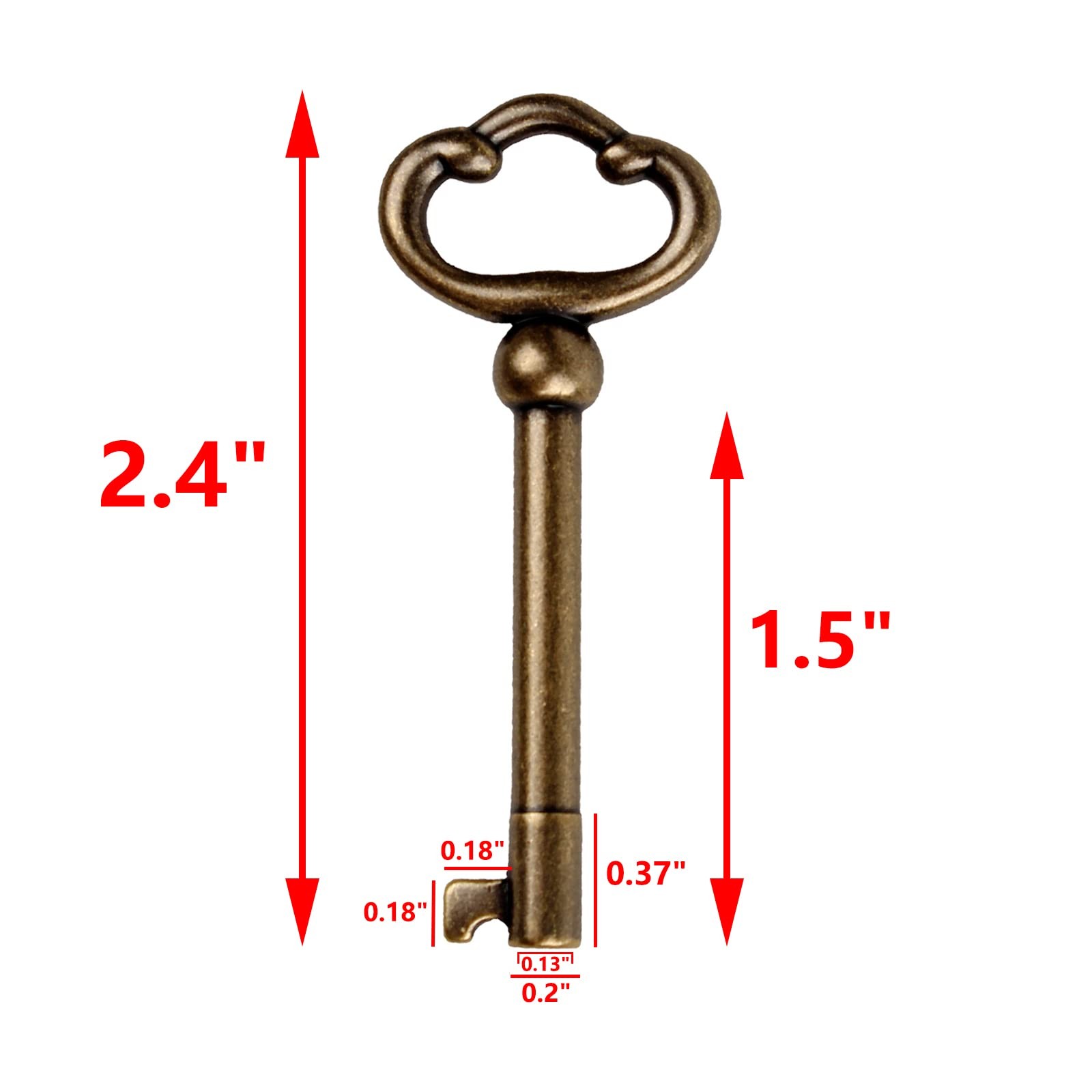 VIDABTE KY-2AB and KY-3AB Skeleton Key, Hollow Barrel Antique Brass
