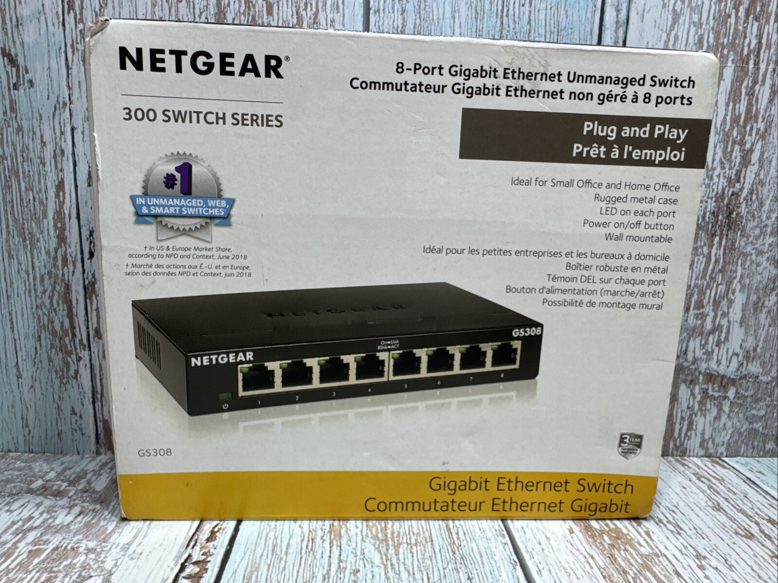 Netgear 300 Switch Series 8 Port Gigabit Ethernet Unmanaged Switch GS308