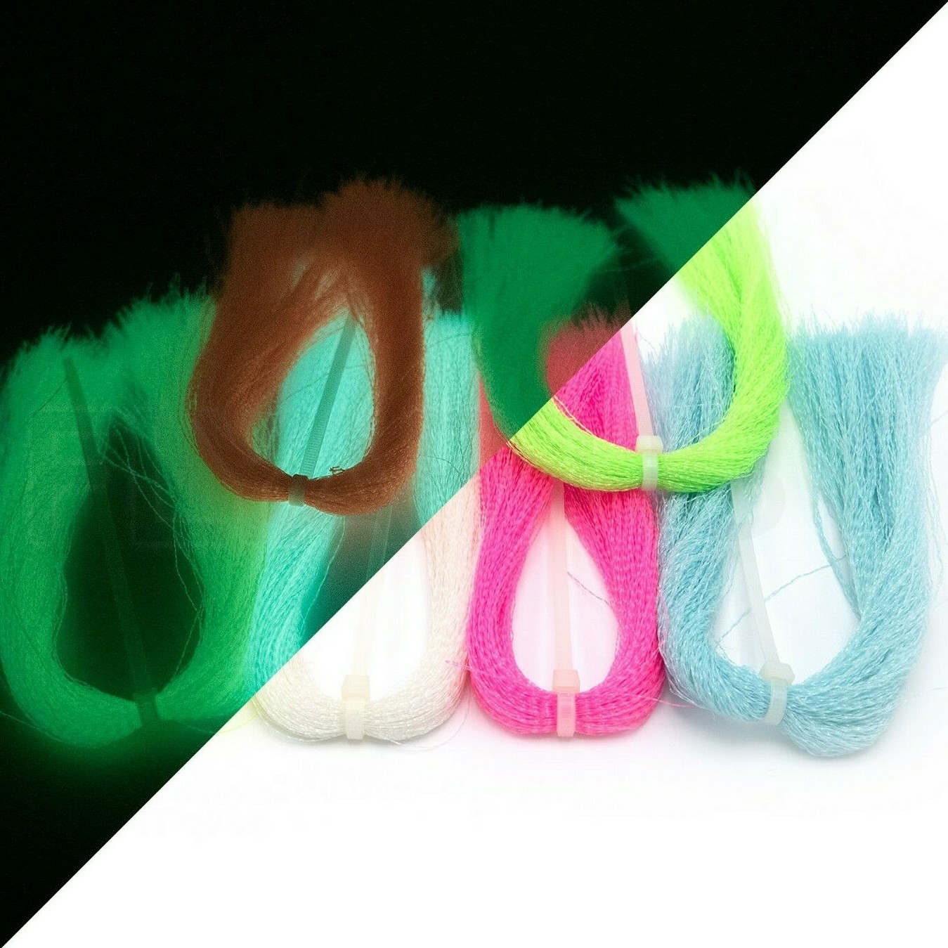 FLASHABOU ACCENT GLOW-IN-THE-DARK - Fly Tying Flash Material - 6 Colors NEW!