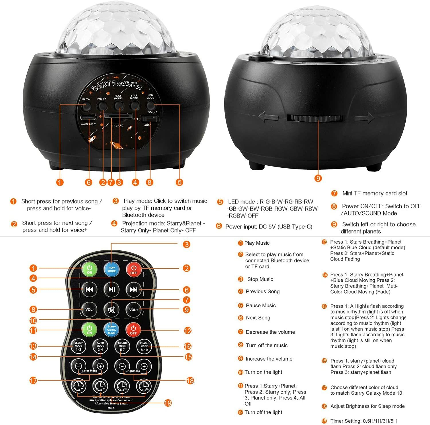 LED Galaxy Projector Starry Night Light Laser Star Sky Ocean Projection Lamp