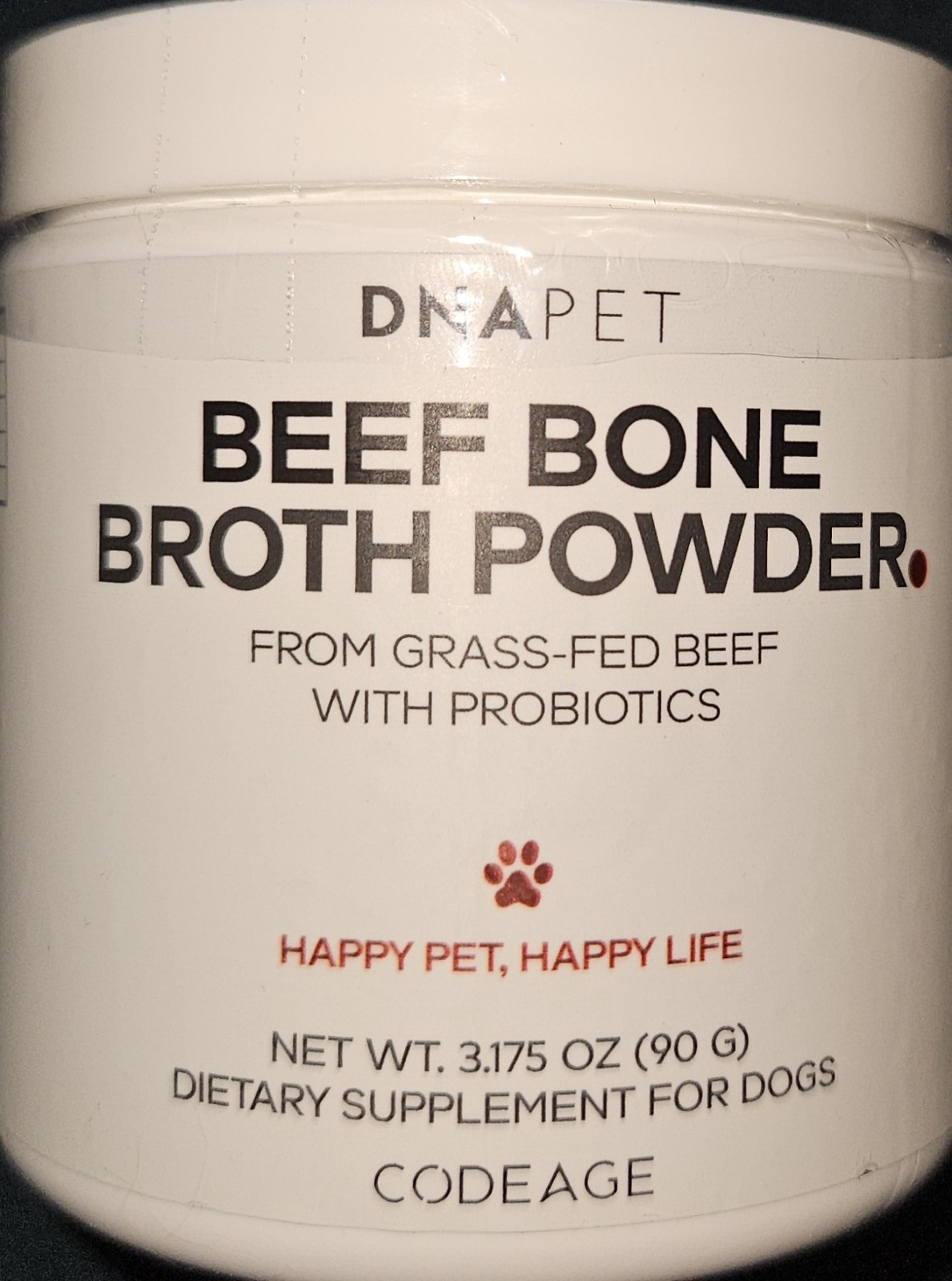 Codeage DNA Pet Beef Bone Broth Powder for Dogs Supplement Grass-Fed + Probiotic