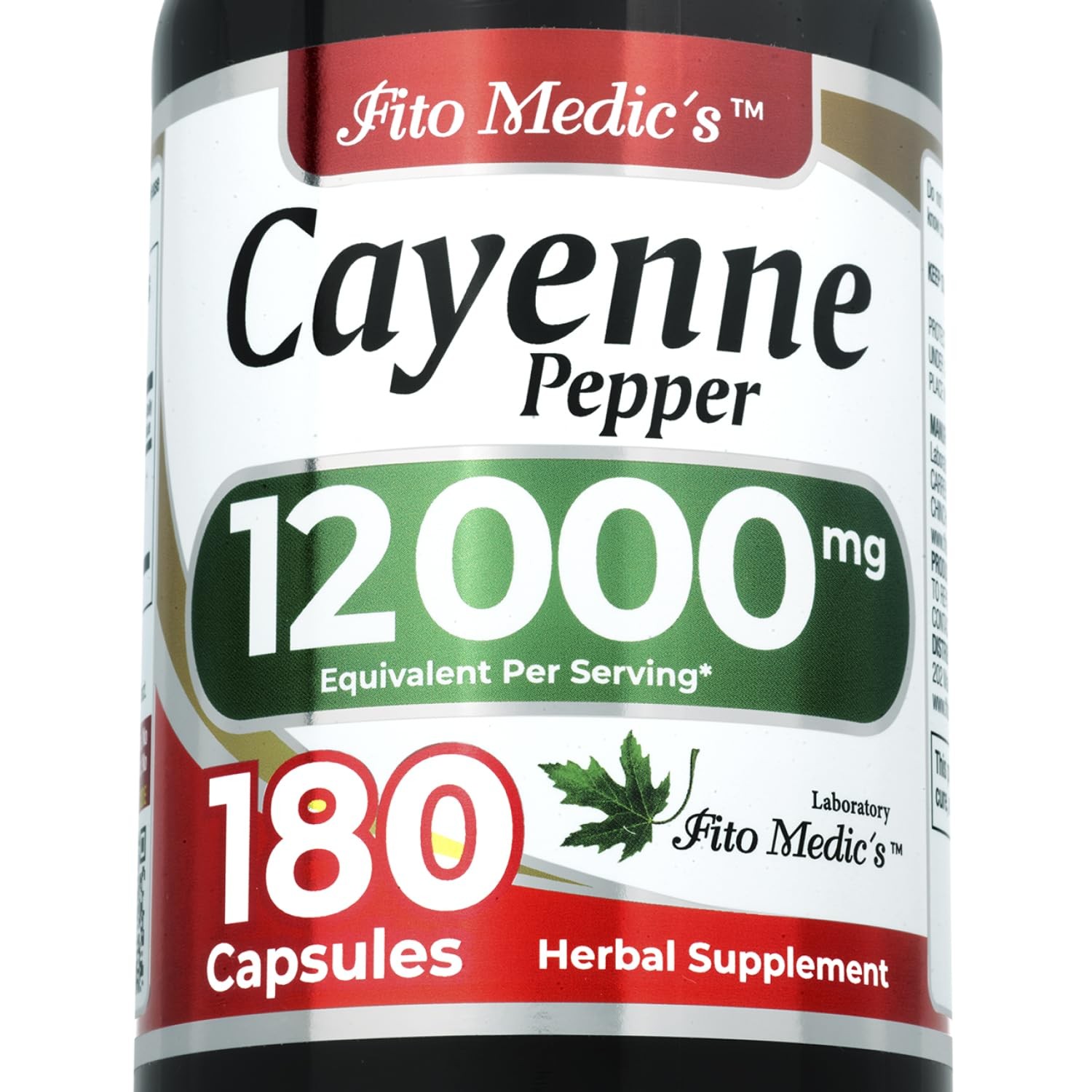 FITO MEDIC'S Lab | Cayenne Pepper Capsules Organic | 180 Count (Pack of 1)