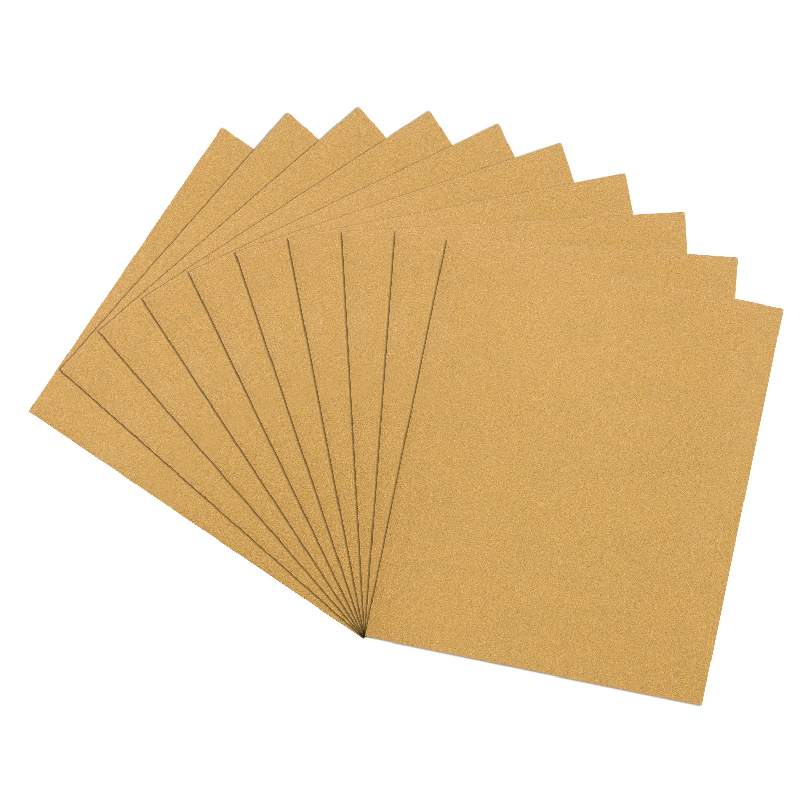 10 Pcs 220 Grit Dry Sandpapers, 9 x 11 Inch Sand Papers, Gold