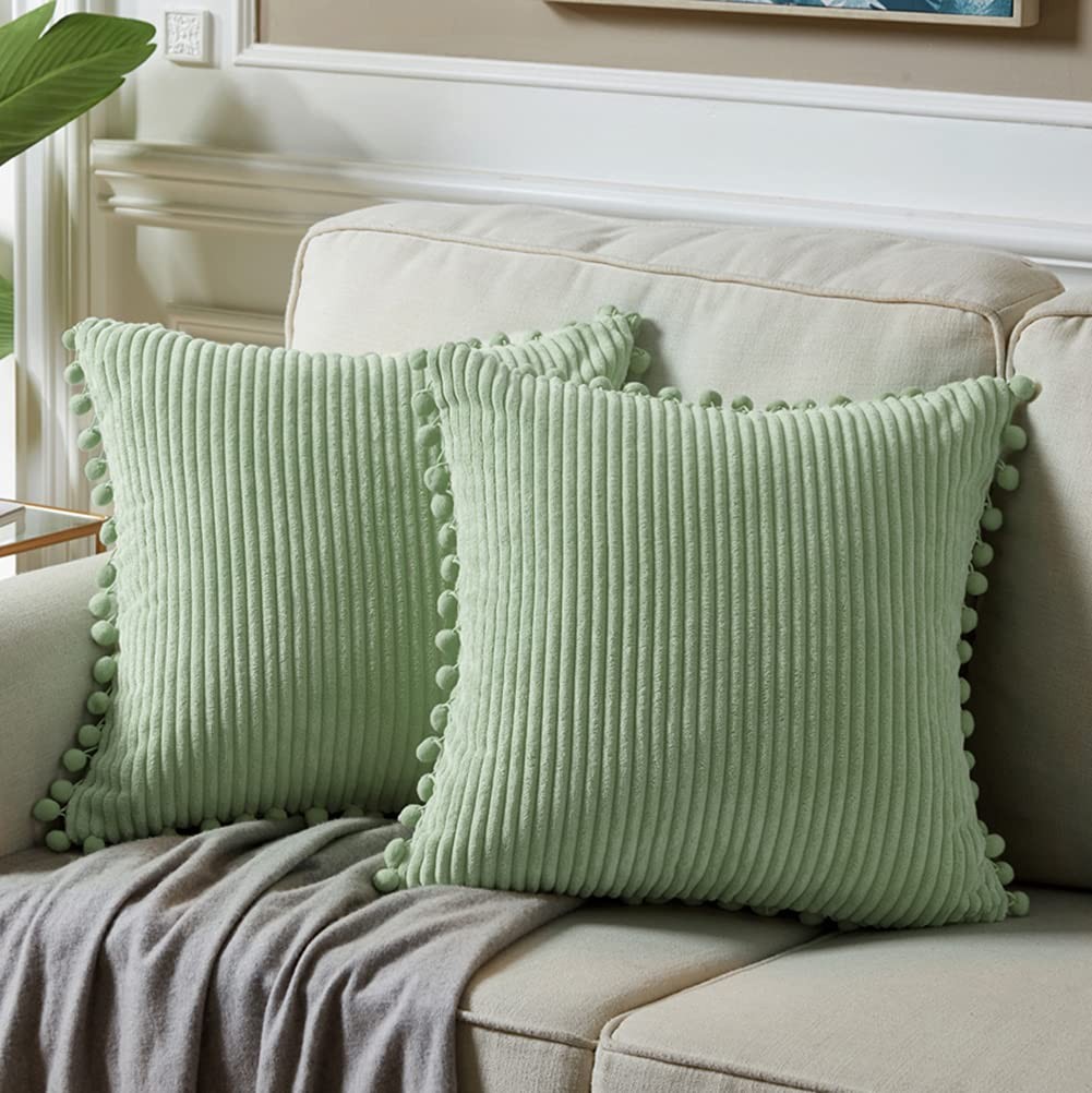 Fancy Homi 2 Packs Sage Green Decorative 16" x (Pack of 2),