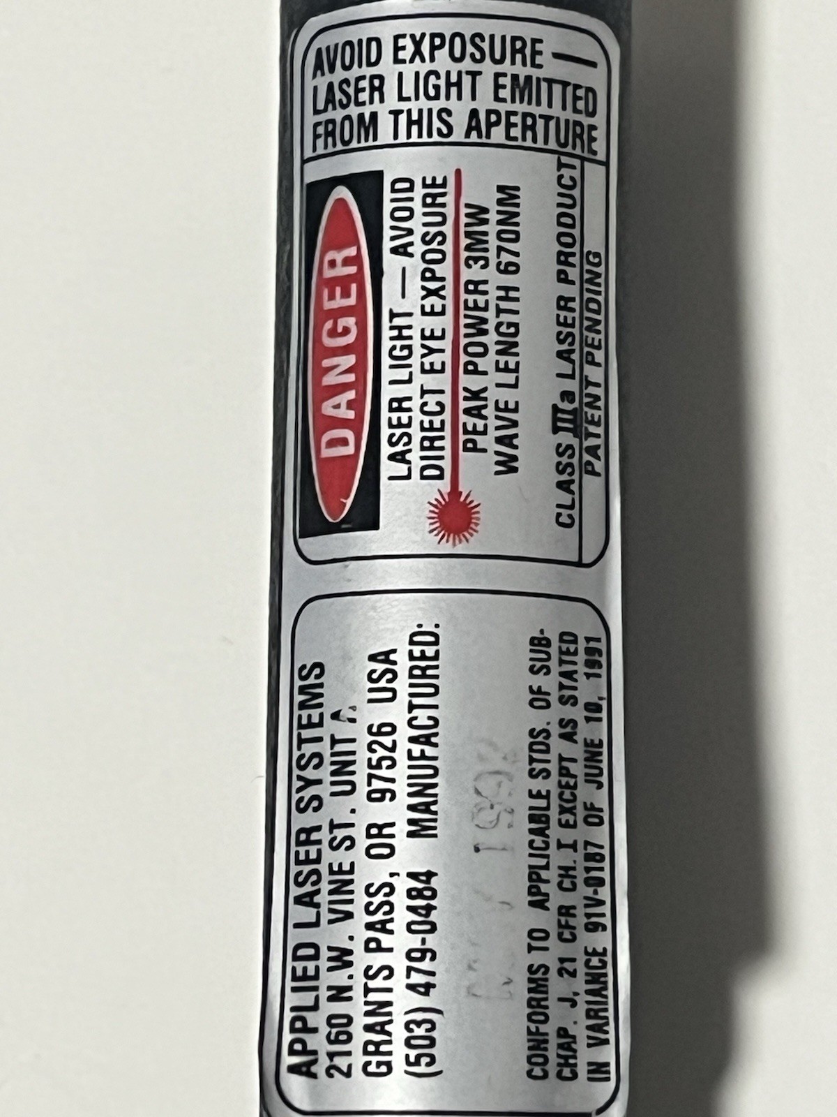 Vtg Rare Laser Pointer 1993 Applied Laser Designs ALS With OG Paperwork & Box