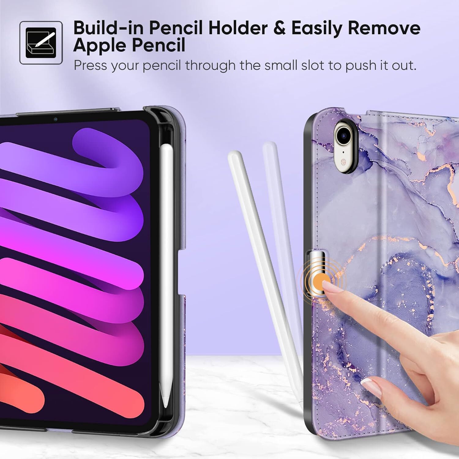 Case for iPad Mini 7 (A17 Pro) 2024 / iPad Mini 6 Multi-Angle Smart Stand Cover
