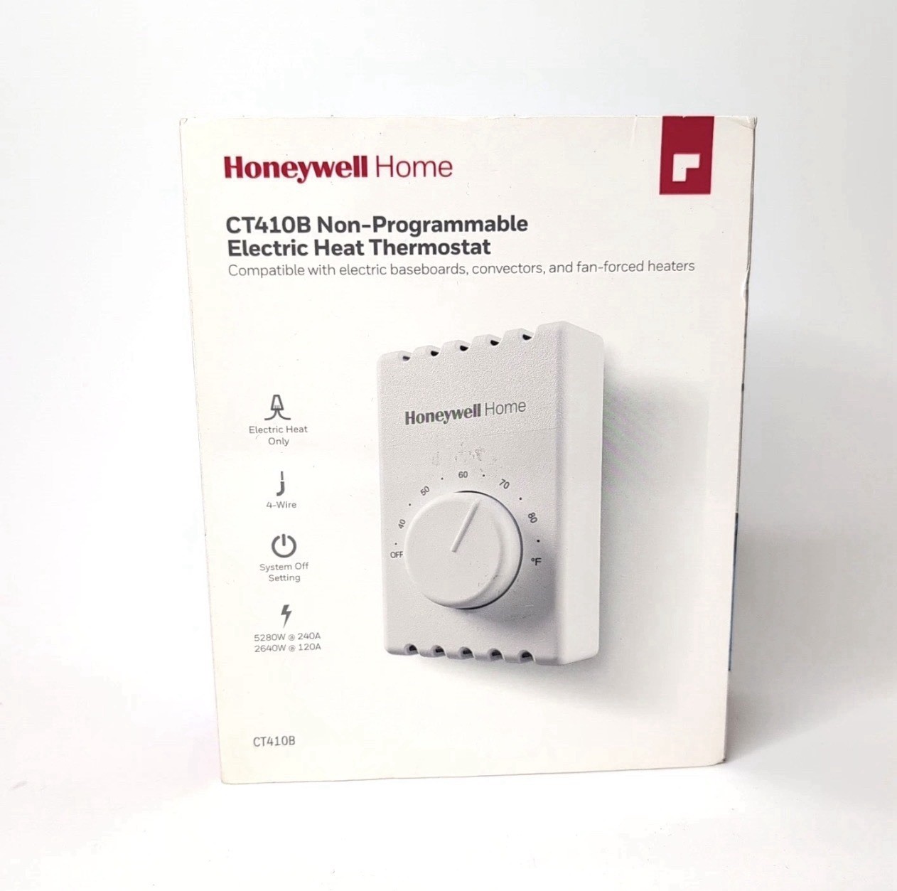 Honeywell Home CT410B Manual 4 Wire Premium Baseboard/Line Volt Thermostat