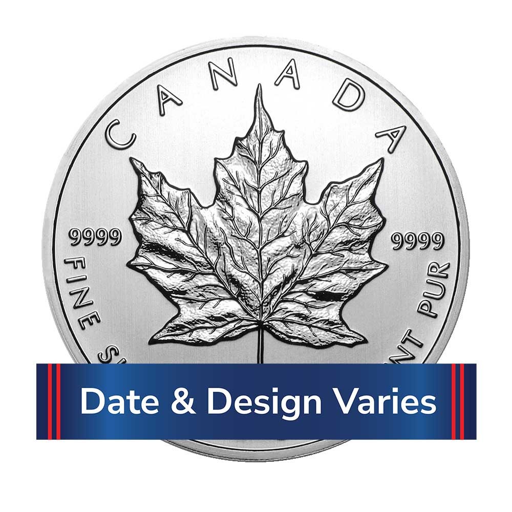 $5 Silver Canadian Maple Leaf 1 oz Random Year Brilliant Uncirculated