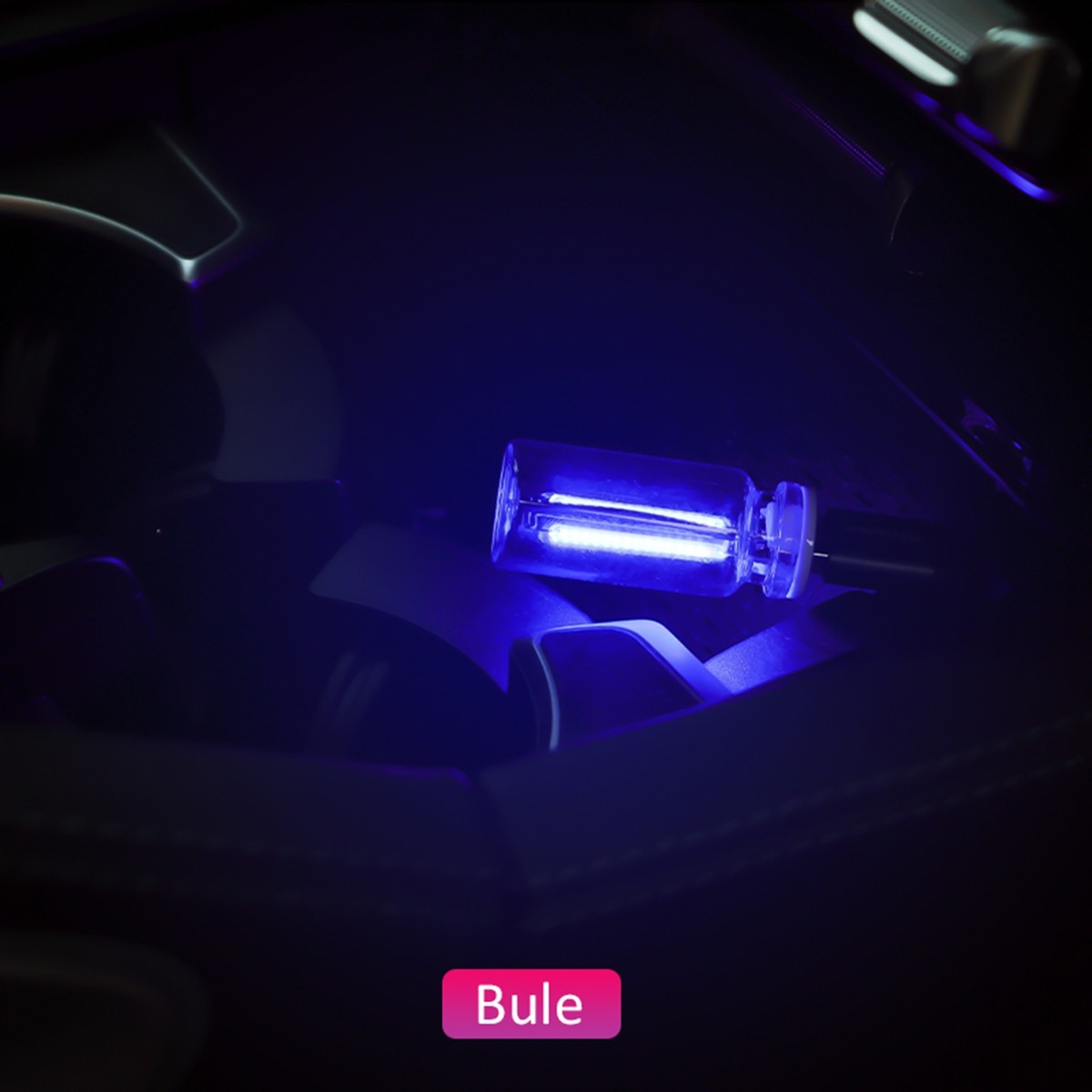 1X Blue Touch Control Car USB LED Light Atmosphere Night Light Dimmable New
