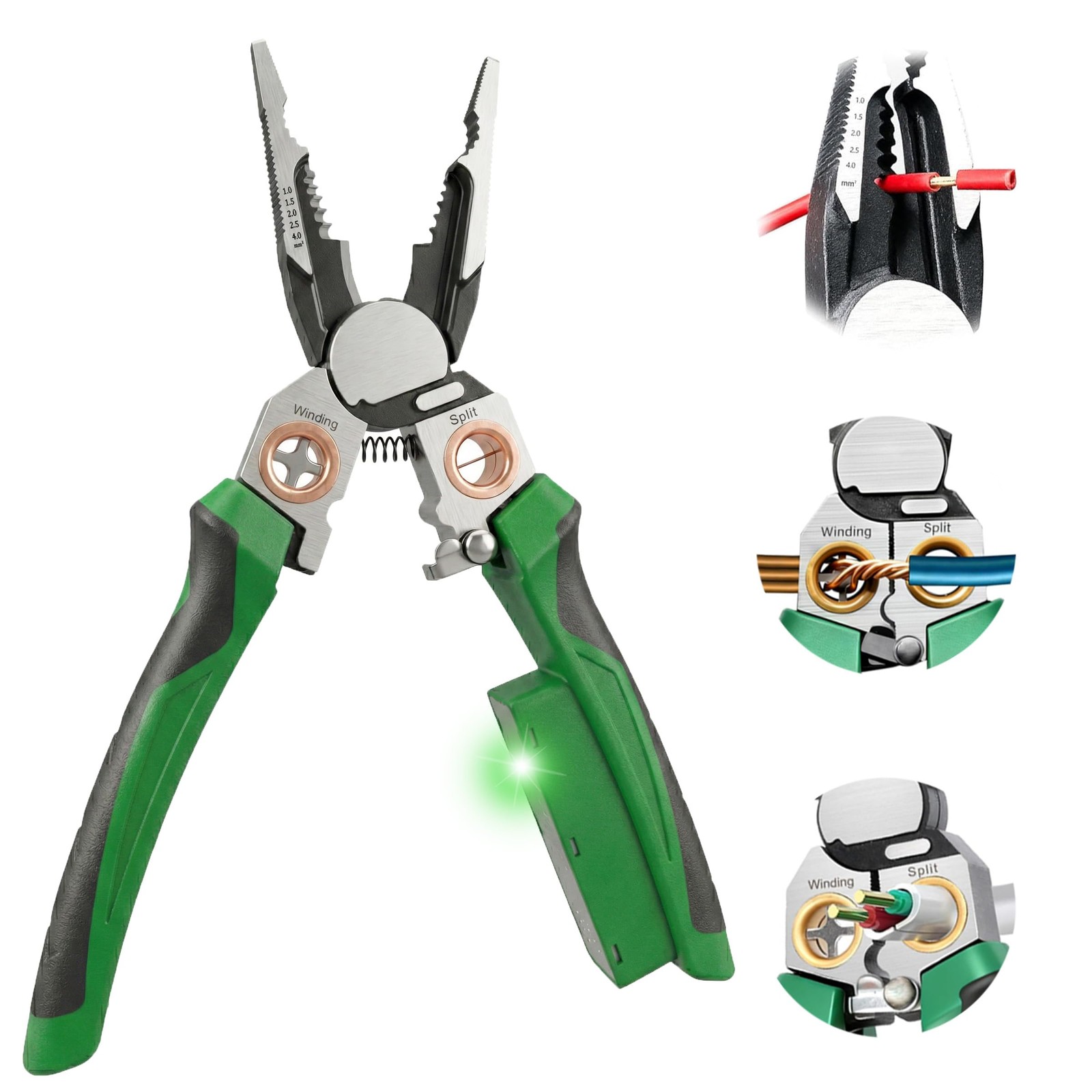 8-in-1 Wire Stripper with Voltage Tester,Multi-function Electric Pliers,Profe...