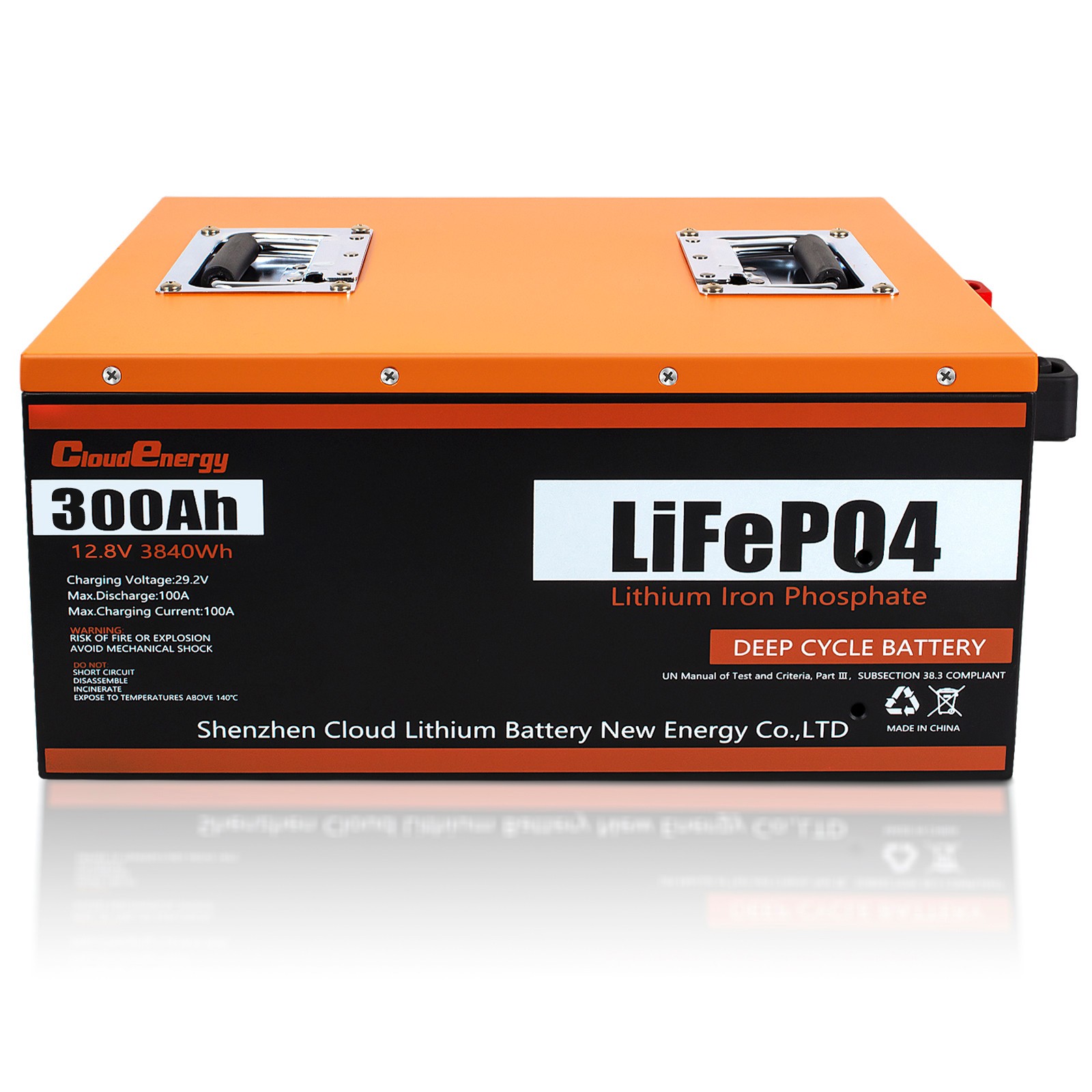 Cloudenergy LiFePO4 Battery 12V 300Ah 3.84kWh Deep Cycle with Longer Runtime