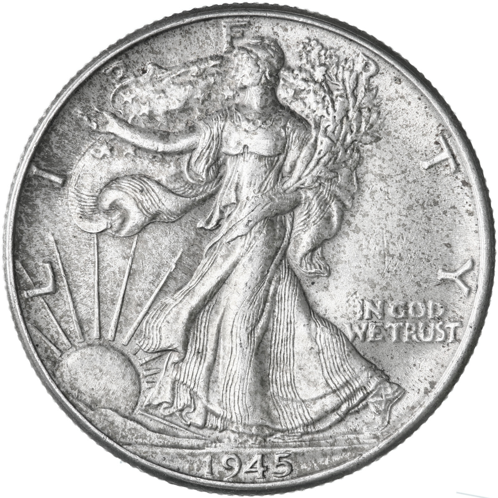 1945 (P) Walking Liberty Half Dollar 90% Silver Extra Fine XF