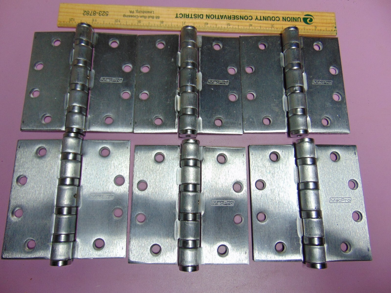 6 - MACPRO  41/2 X 41/2    STEEL DOOR HINGES ONLY HINGES