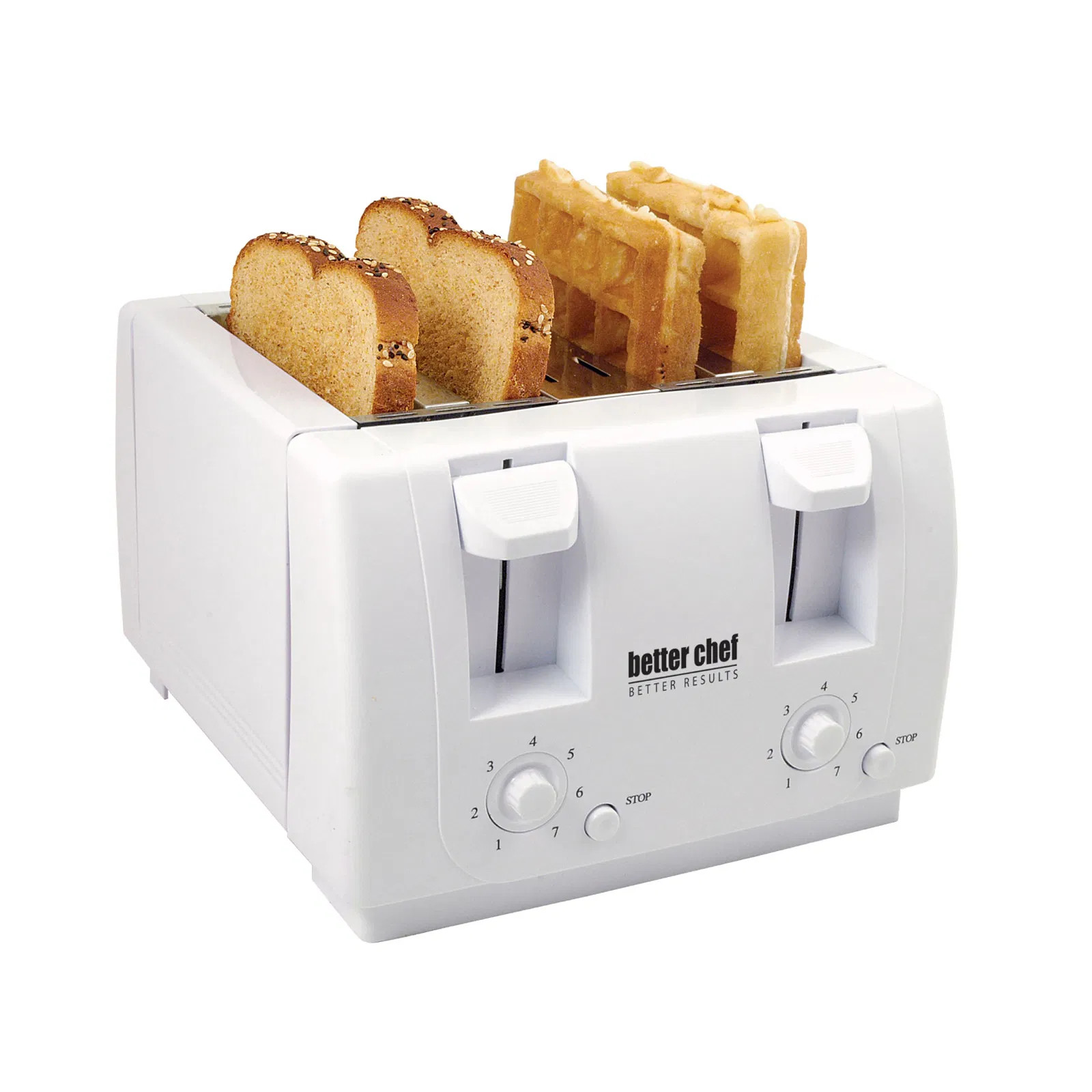Better Chef 4 Slice Dual-Control Toaster in White