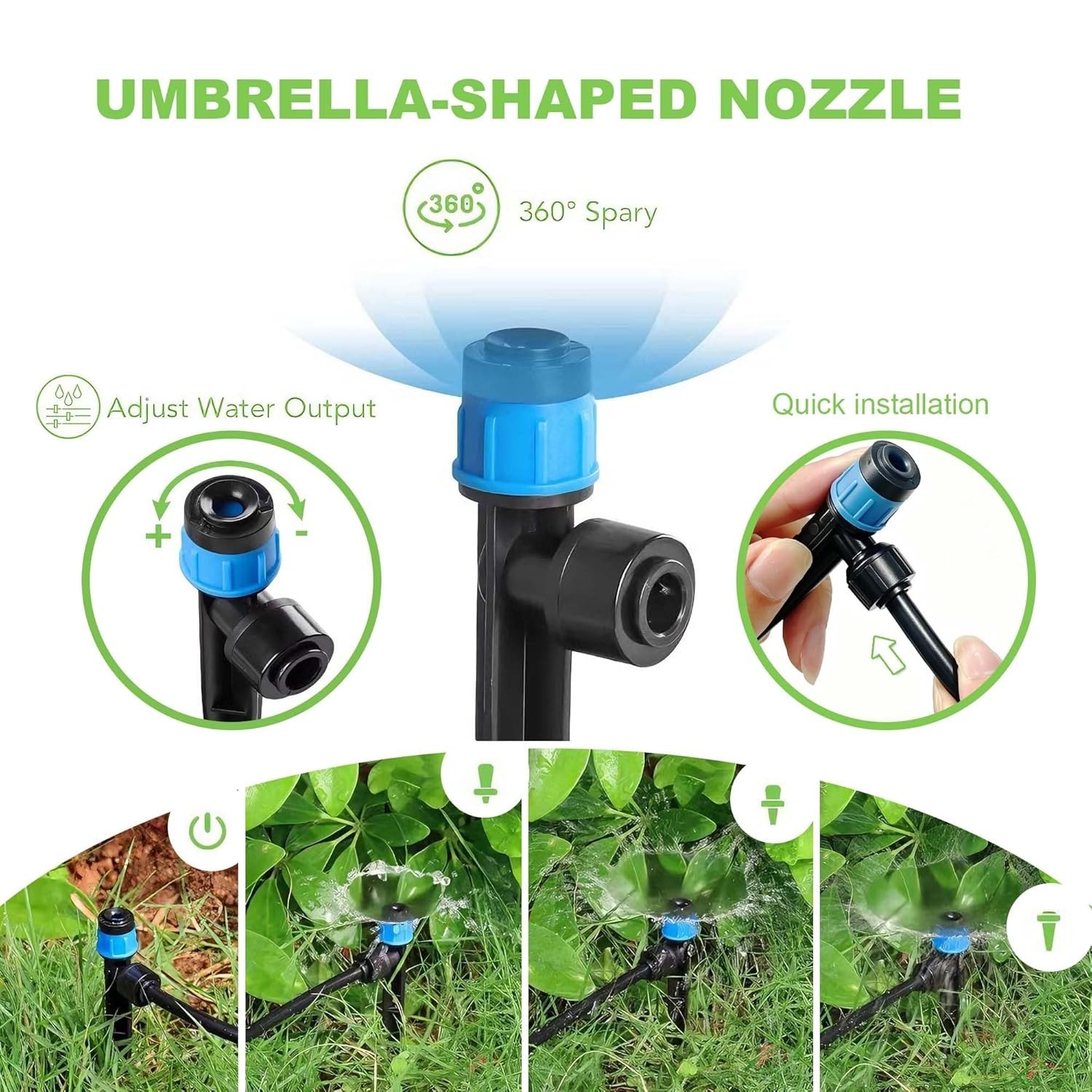Complete 230FT Garden Watering Kit with Rustproof Brass Connector & Emitters