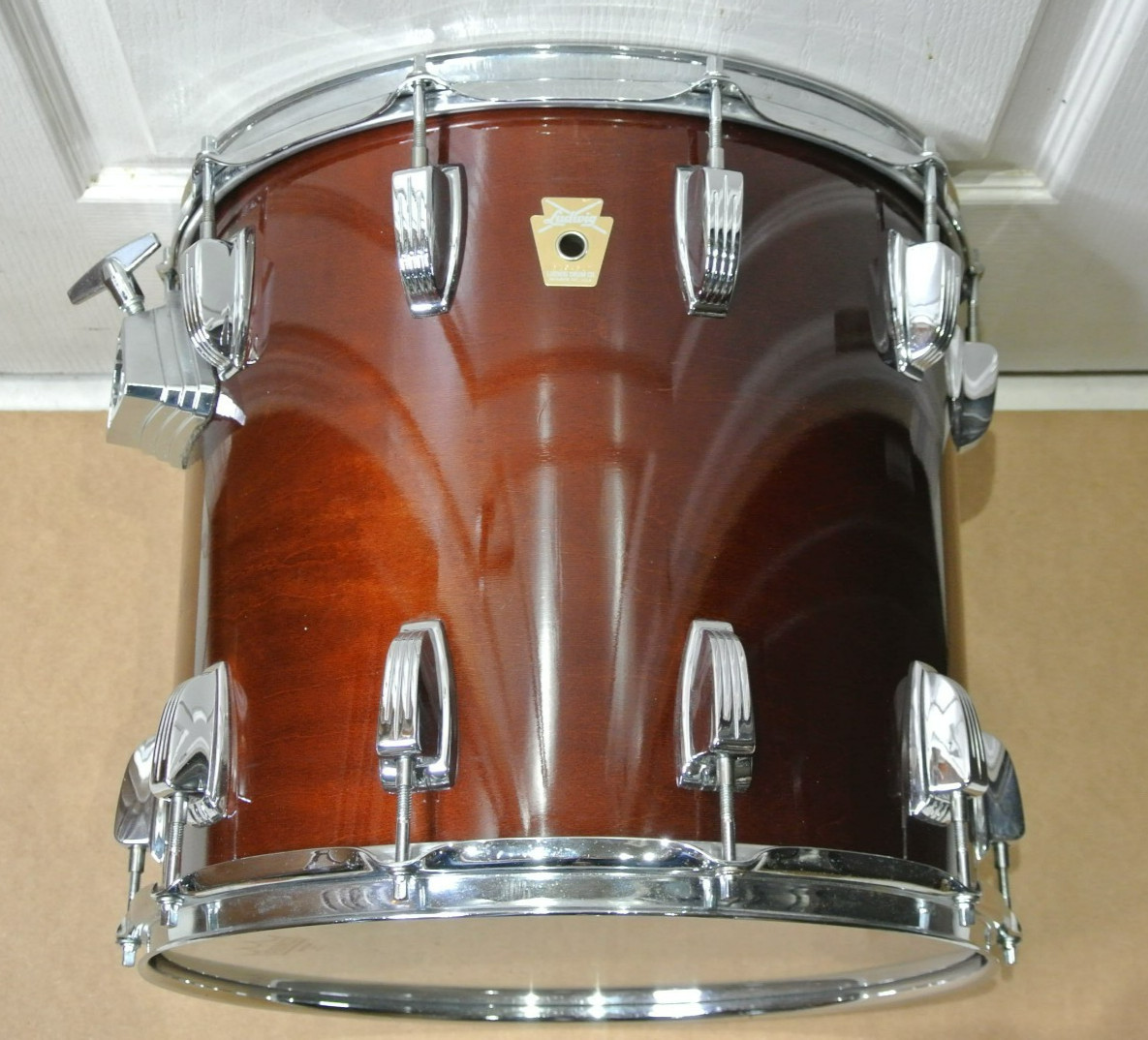 1980s LUDWIG USA SUPER CLASSIC 14" TOM in MAHOGANY STAIN for YOUR DRUM SET! K808