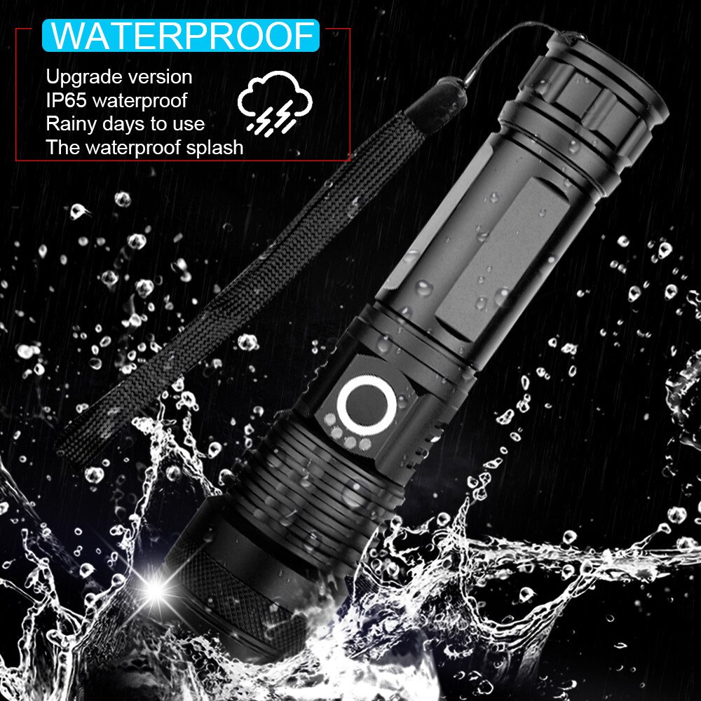 90000LM Super Bright LED Tactical Flashlight Torch With Rechargeable Battery