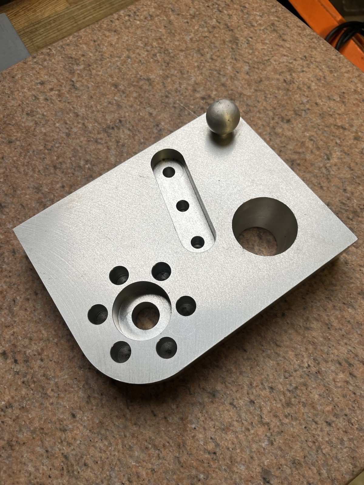 Precision Machined Aluminum Block (Possibly Practice Piece From Zeiss Metrology)