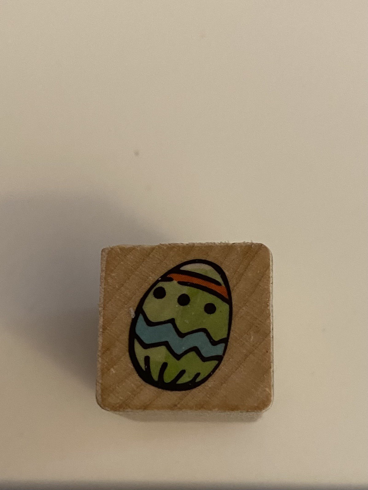 New Jo Ann Easter Egg Wood Mounted Rubber Stamp RS82