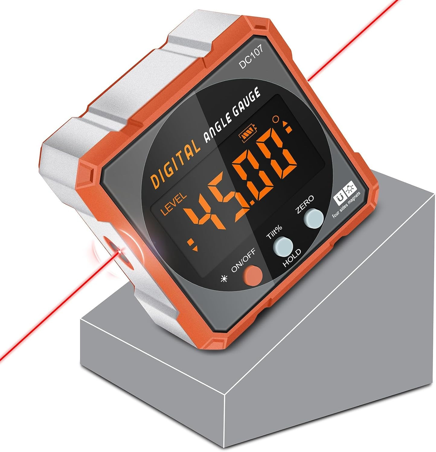 Digital Angle Finder Magnetic Electronic Angle Cube Dual Laser Gauge Digital ...