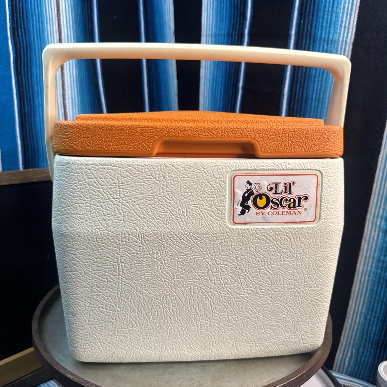 VTG Lil' Oscar Coleman Cooler Orange Lid Retro 5272 Personal Ice Chest 80s
