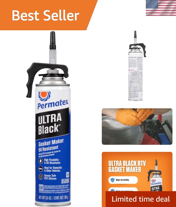 Maximum Oil Resistance RTV Silicone Gasket Maker - 9.5 oz, Sensor-Safe Formula
