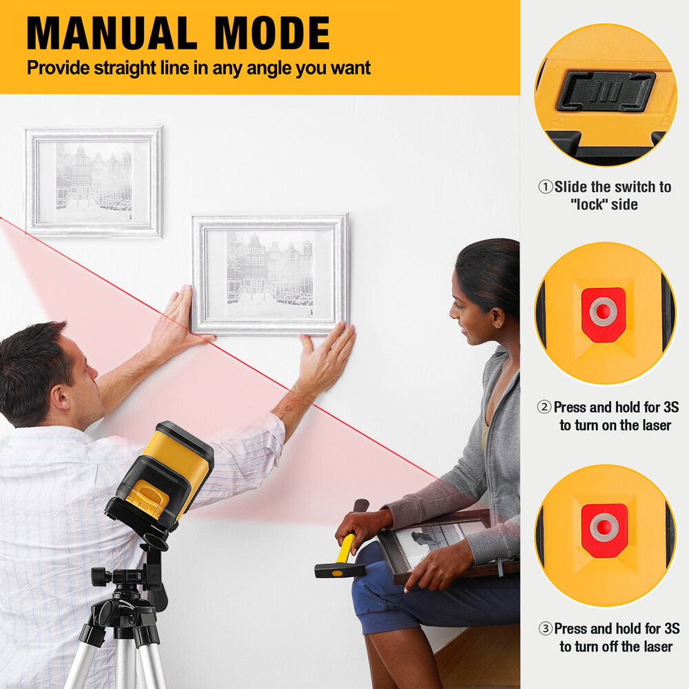 PREXISO 50FT Laser Level Level Line leveler Tools Self-Leveling Cross Line Laser