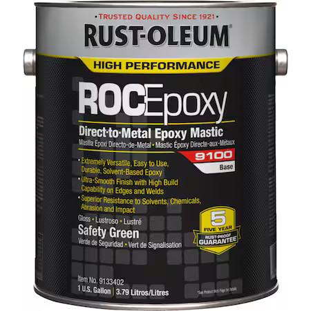 Rust-Oleum 9133402 Epoxy Paint Base, Safety Green, Semi-Gloss, 1 Gal, Depends